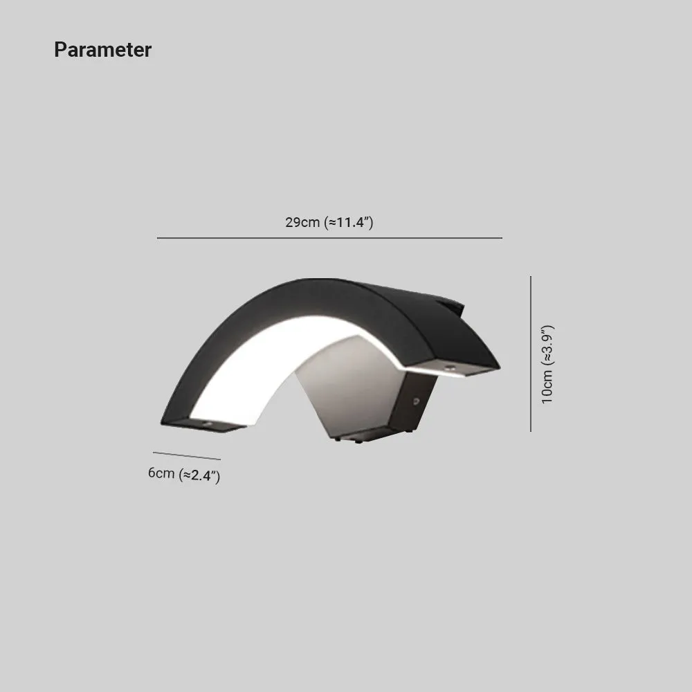 Elvon Nordic Arc Waterproof LED Outdoor Wall Lamp, Black - Image 3
