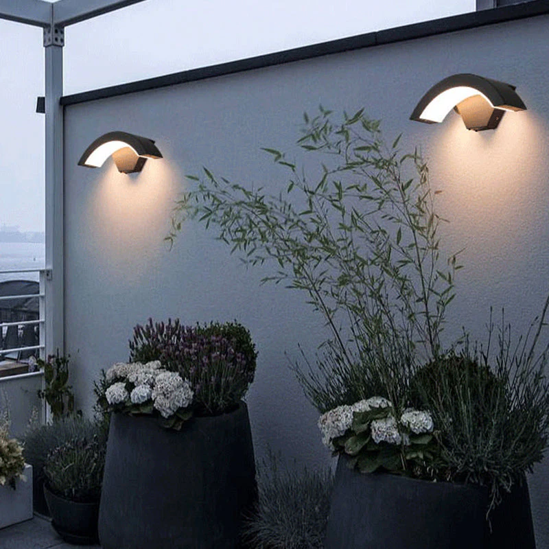 Elvon Nordic Arc Waterproof LED Outdoor Wall Lamp, Black - Image 7