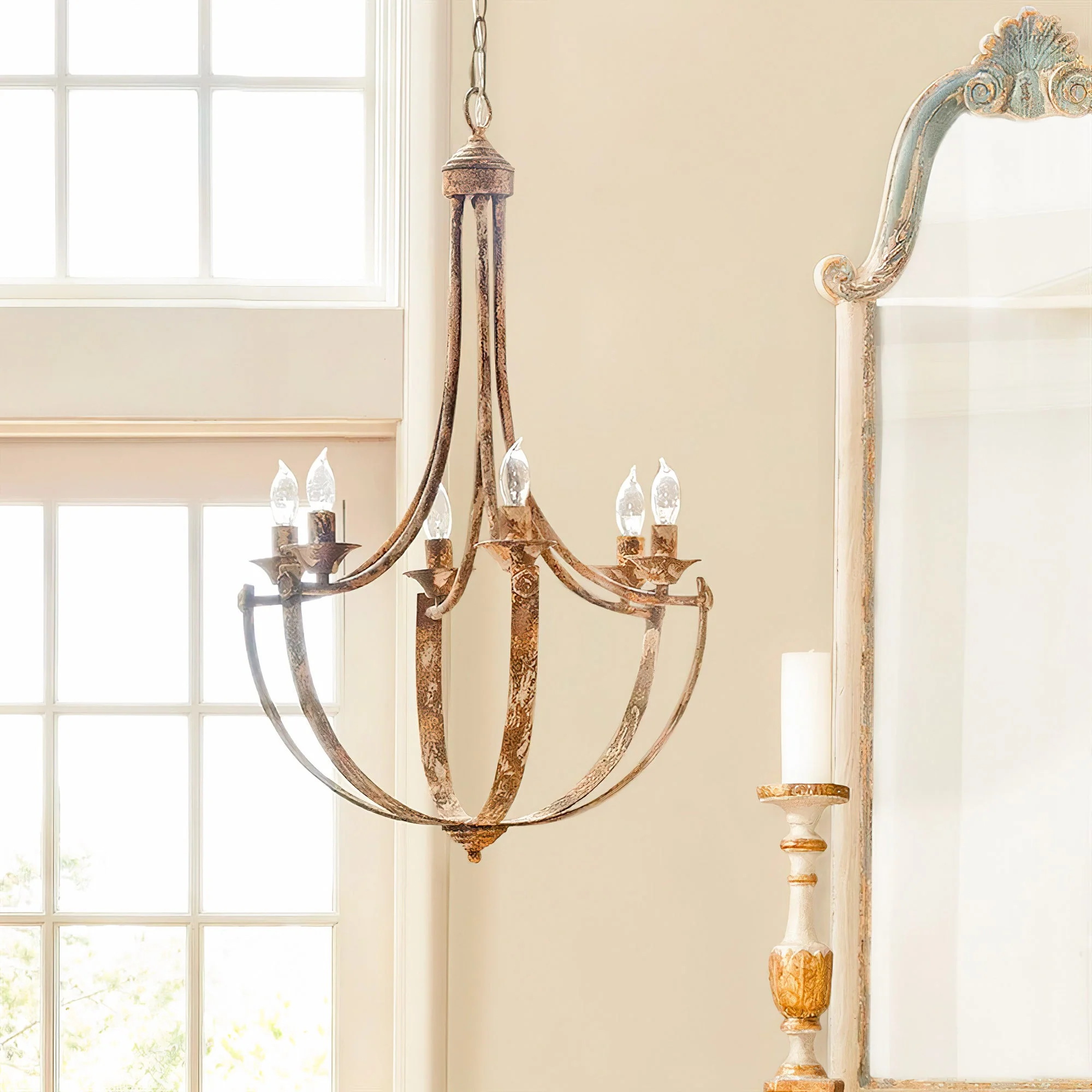 Elyndra Contemporary Brass Chandelier - Image 2