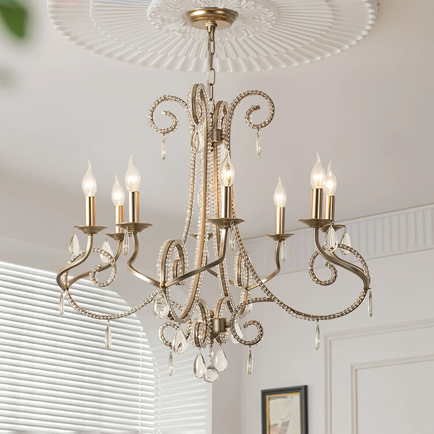 Elysara Crystal Candle Chandelier - Image 2