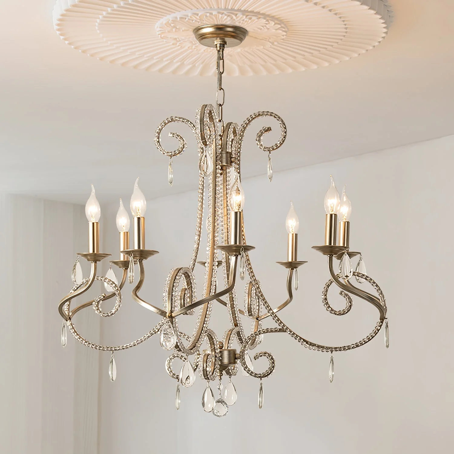 Elysara Crystal Candle Chandelier - Image 3