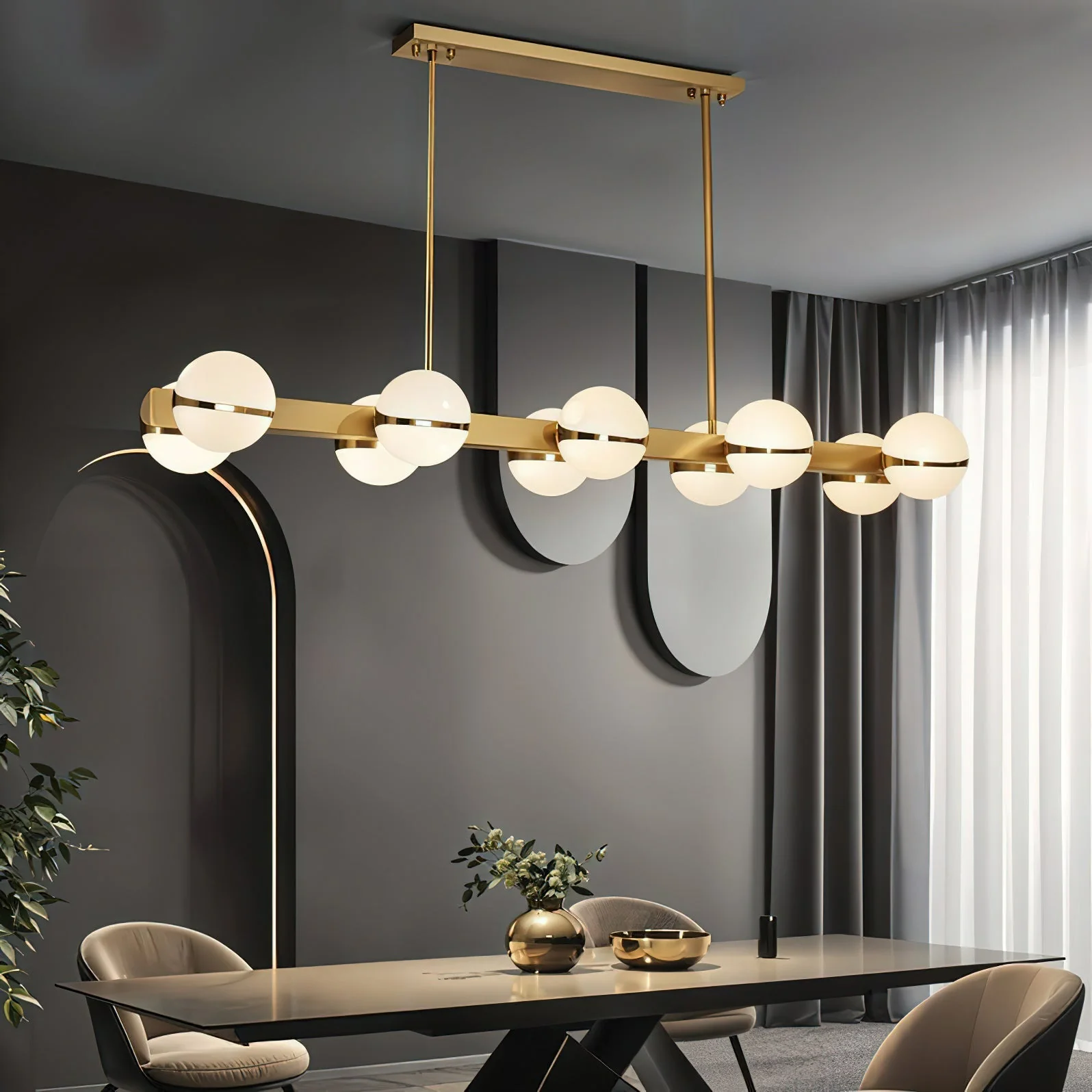 Elysian Contemporary Brass Chandelier - Image 11