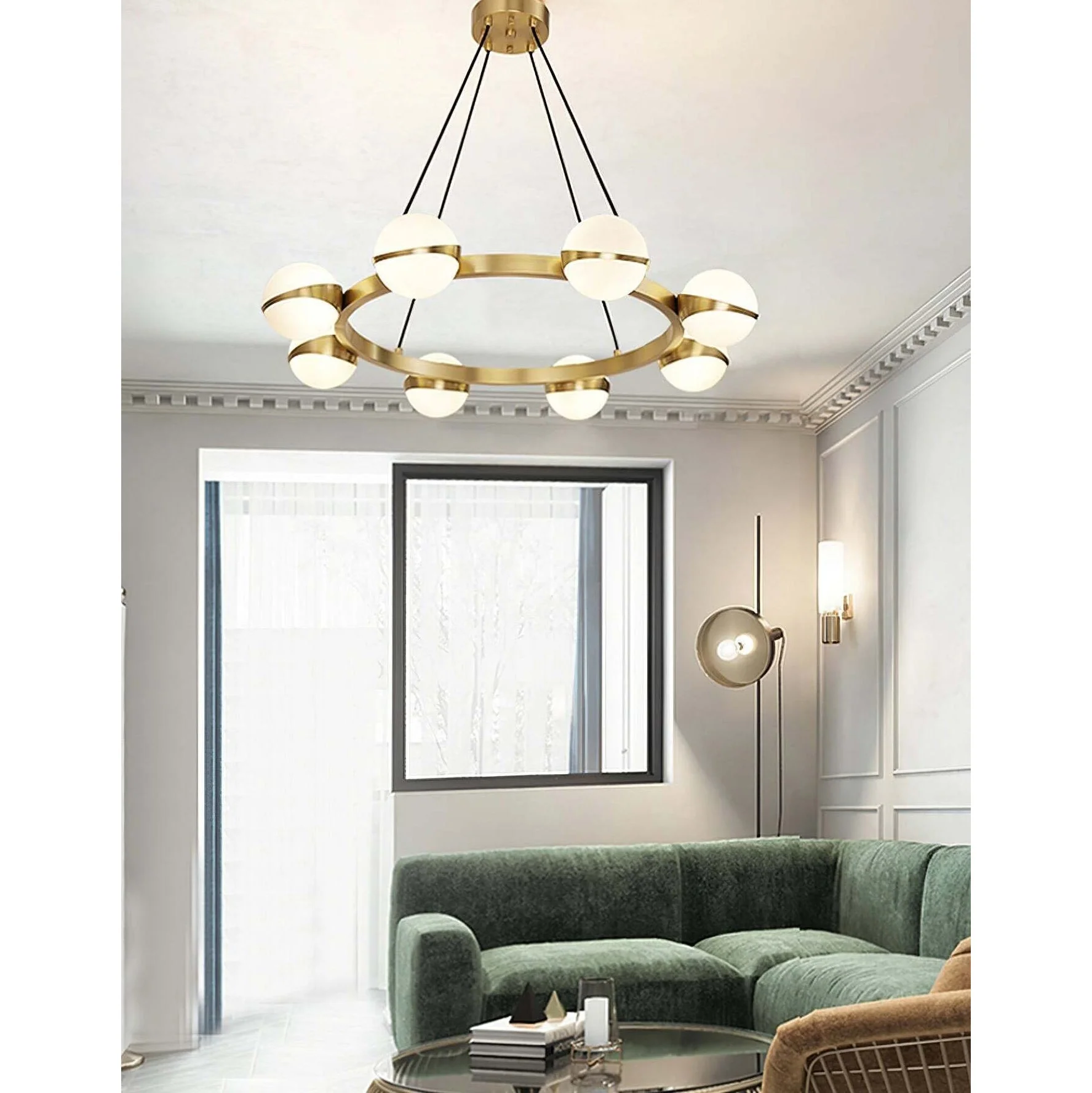 Elysian Contemporary Brass Chandelier - Image 26