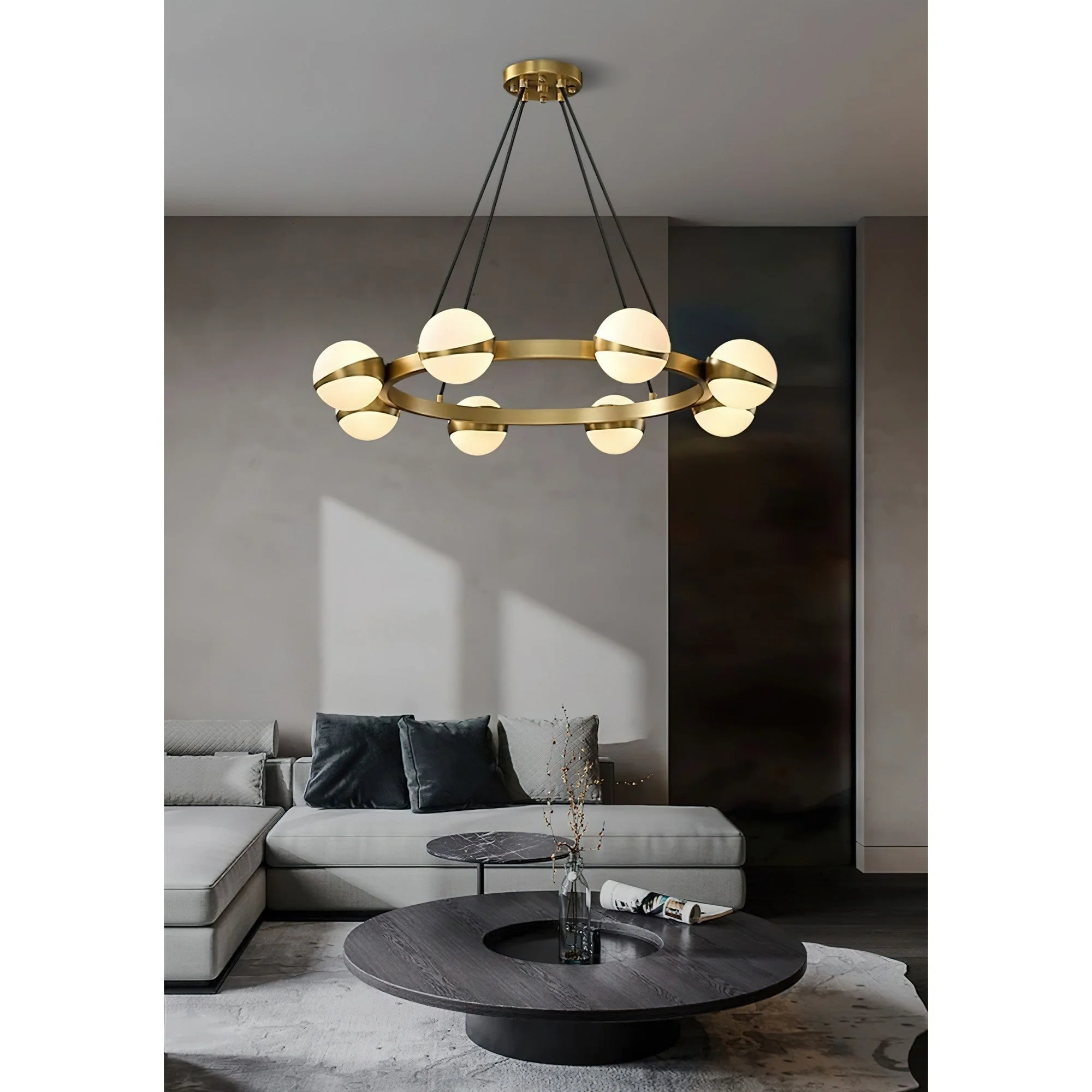 Elysian Contemporary Brass Chandelier - Image 36