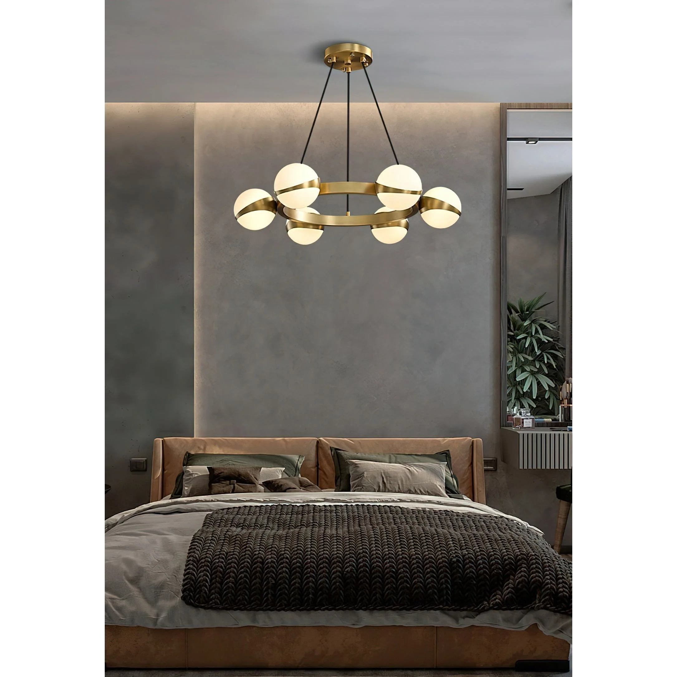 Elysian Contemporary Brass Chandelier - Image 37