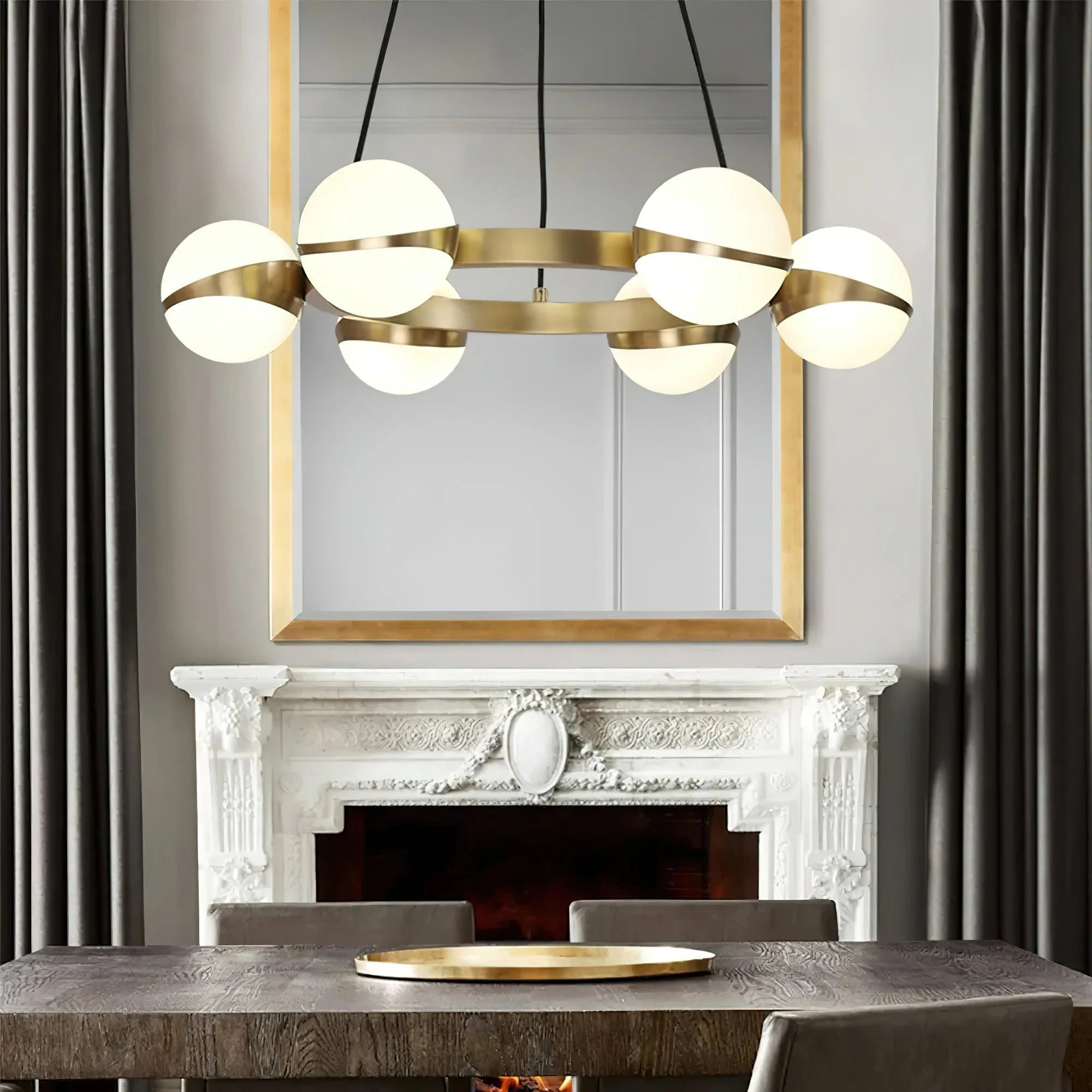 Elysian Contemporary Brass Chandelier - Image 9