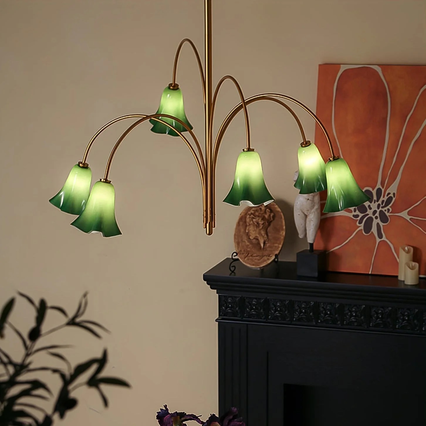 EmeraldBell Glass Pendant Chandelier - Image 4