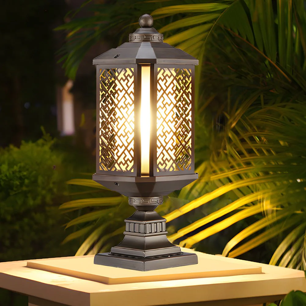 Emmett Antique Shade Retro Glass Outdoor Post Lights