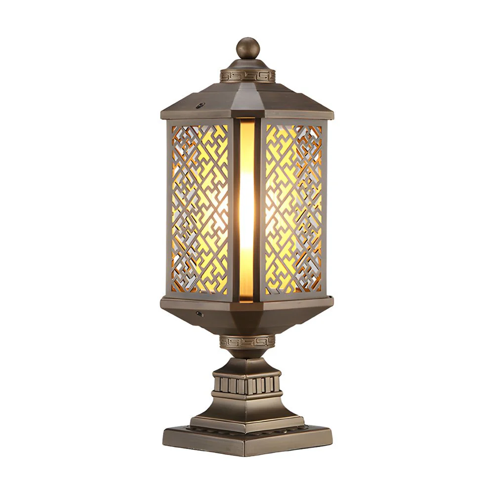 Emmett Antique Shade Retro Glass Outdoor Post Lights - Image 7