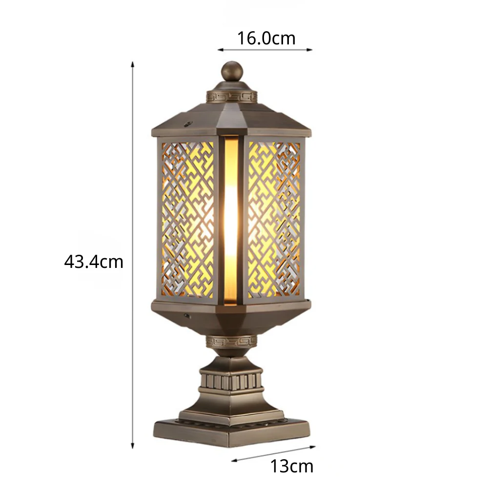 Emmett Antique Shade Retro Glass Outdoor Post Lights - Image 8