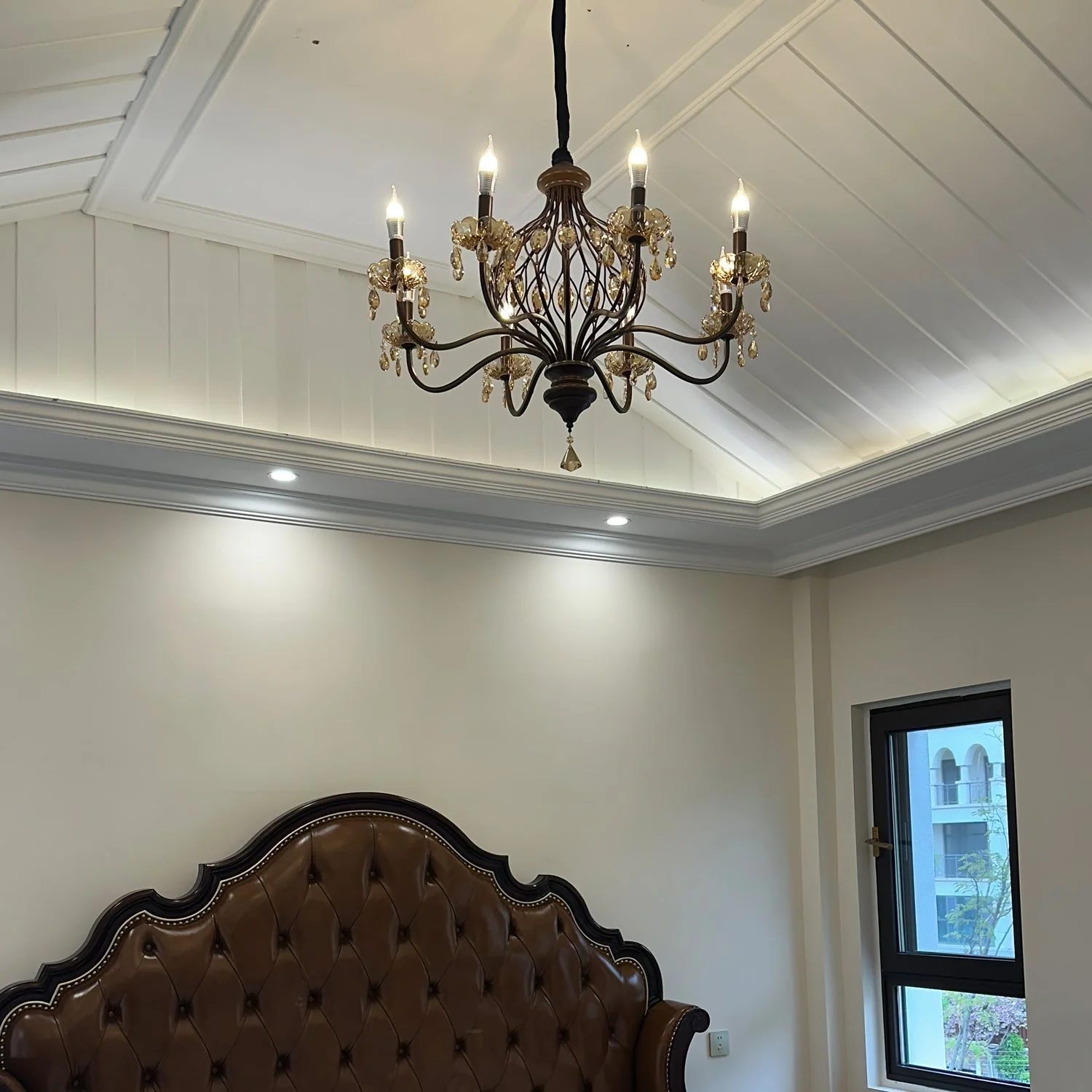 Enorel Vintage Bronze Crystal Chandelier - Image 14