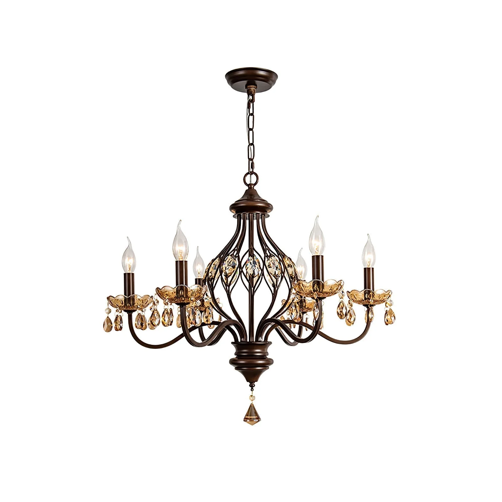 Enorel Vintage Bronze Crystal Chandelier - Image 15