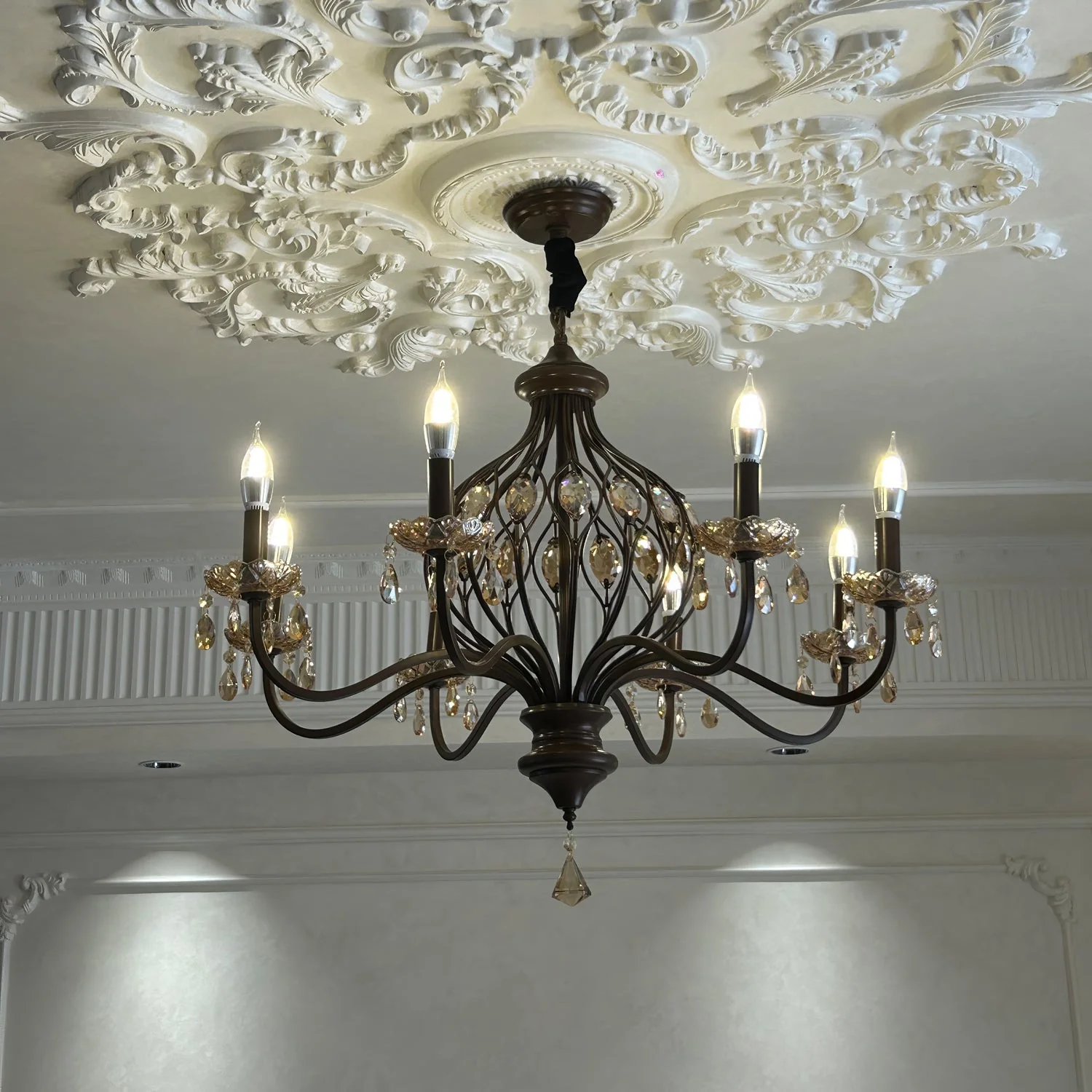 Enorel Vintage Bronze Crystal Chandelier - Image 18