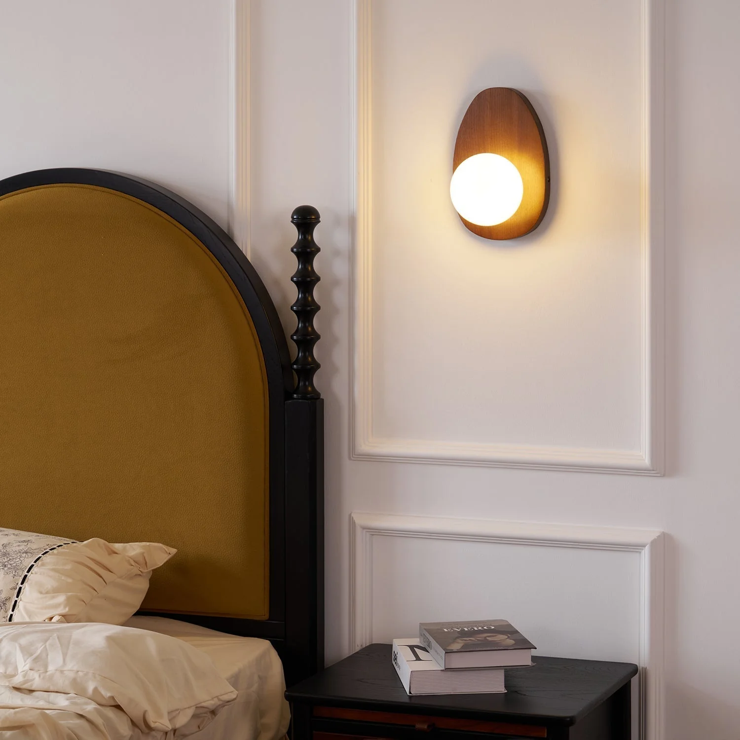 Ephael Premium Nordic Art Walnut Glass Wall Lamp - Image 10