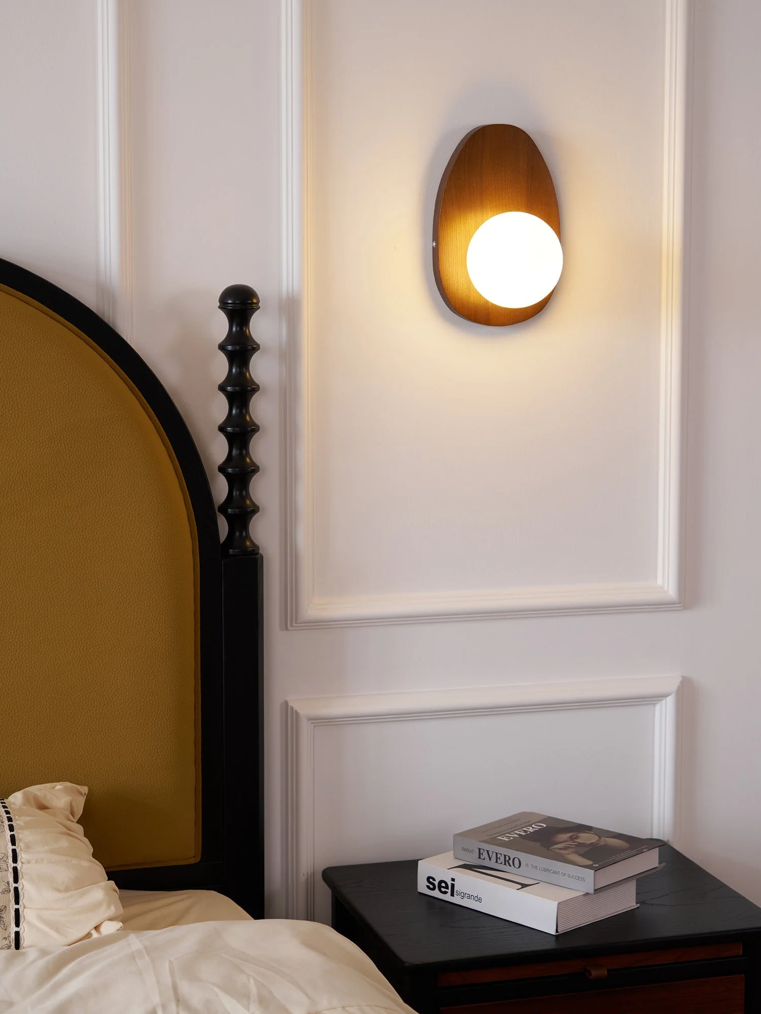 Ephael Premium Nordic Art Walnut Glass Wall Lamp - Image 11