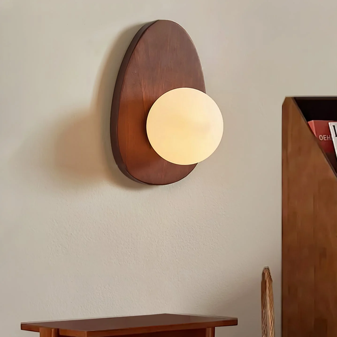 Ephael Premium Nordic Art Walnut Glass Wall Lamp - Image 19