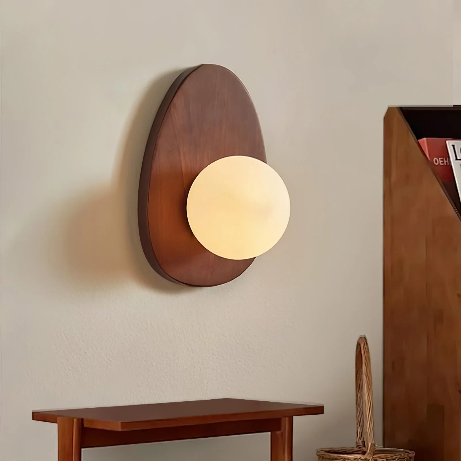 Ephael Premium Nordic Art Walnut Glass Wall Lamp - Image 4