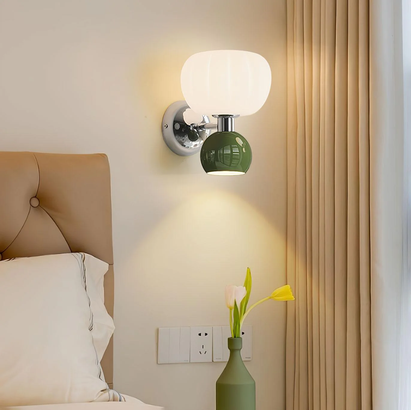Erraeiel Nordic Art Cream Plastic Sconce Wall lamp - Image 11