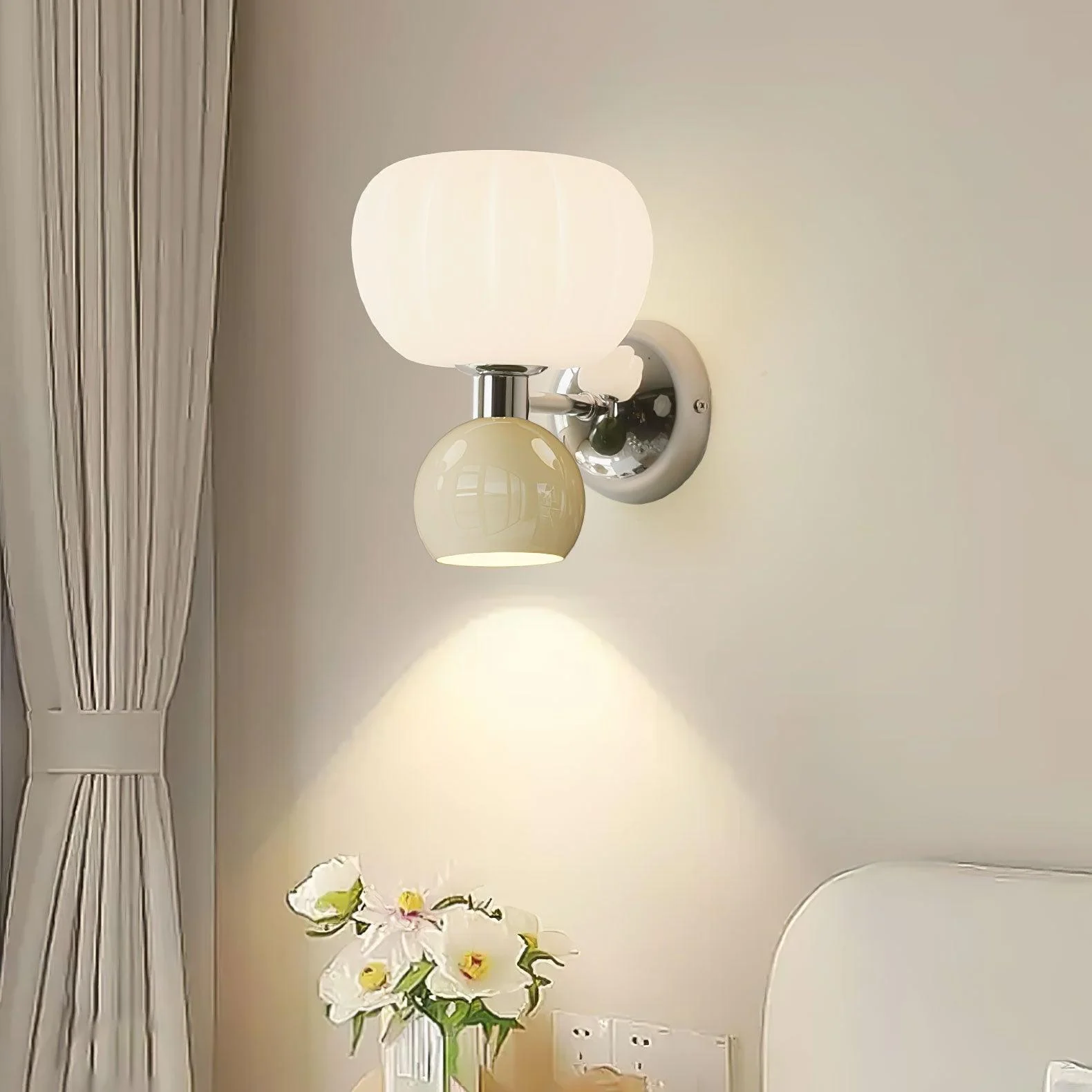 Erraeiel Nordic Art Cream Plastic Sconce Wall lamp - Image 16