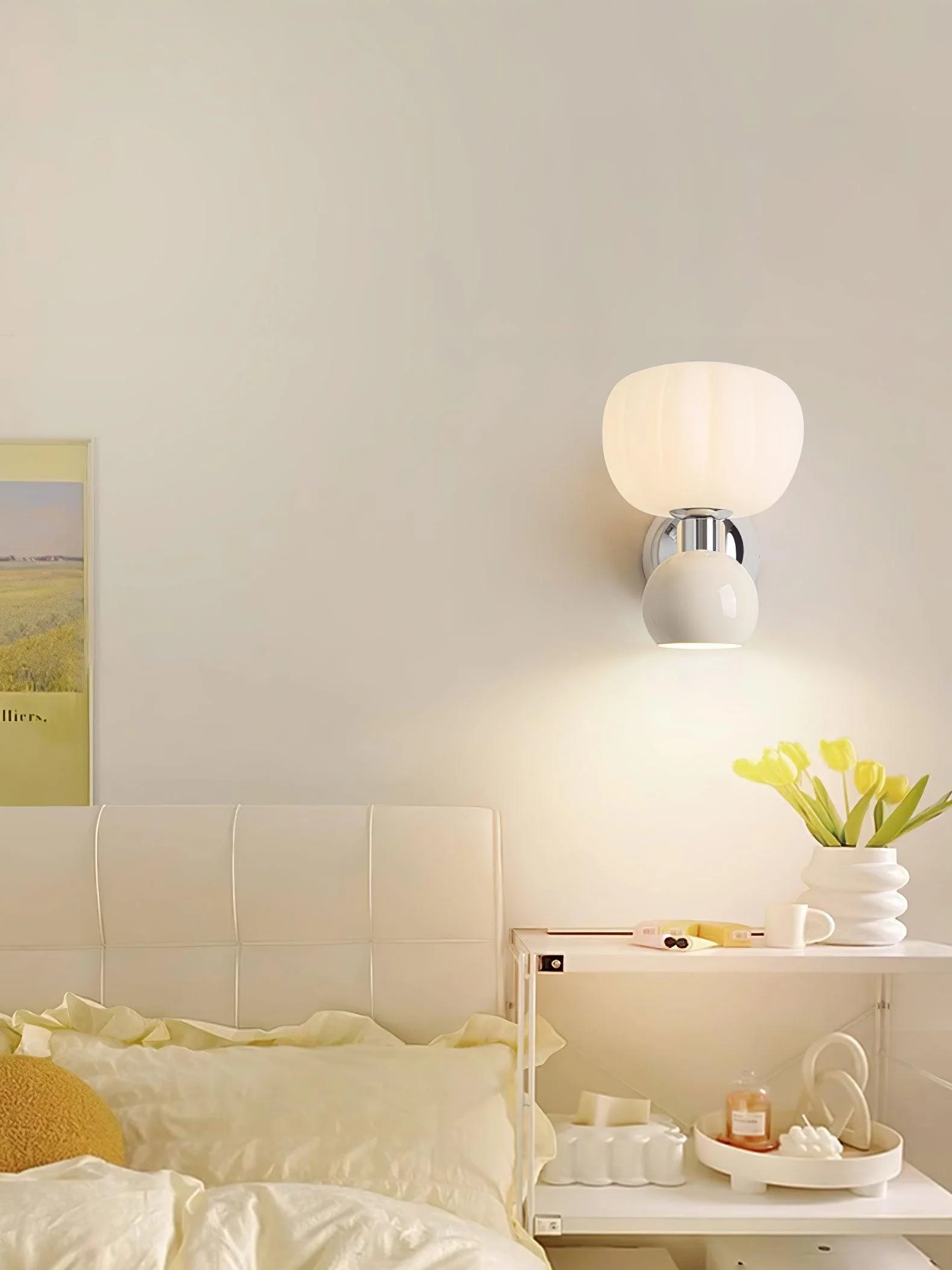 Erraeiel Nordic Art Cream Plastic Sconce Wall lamp - Image 17
