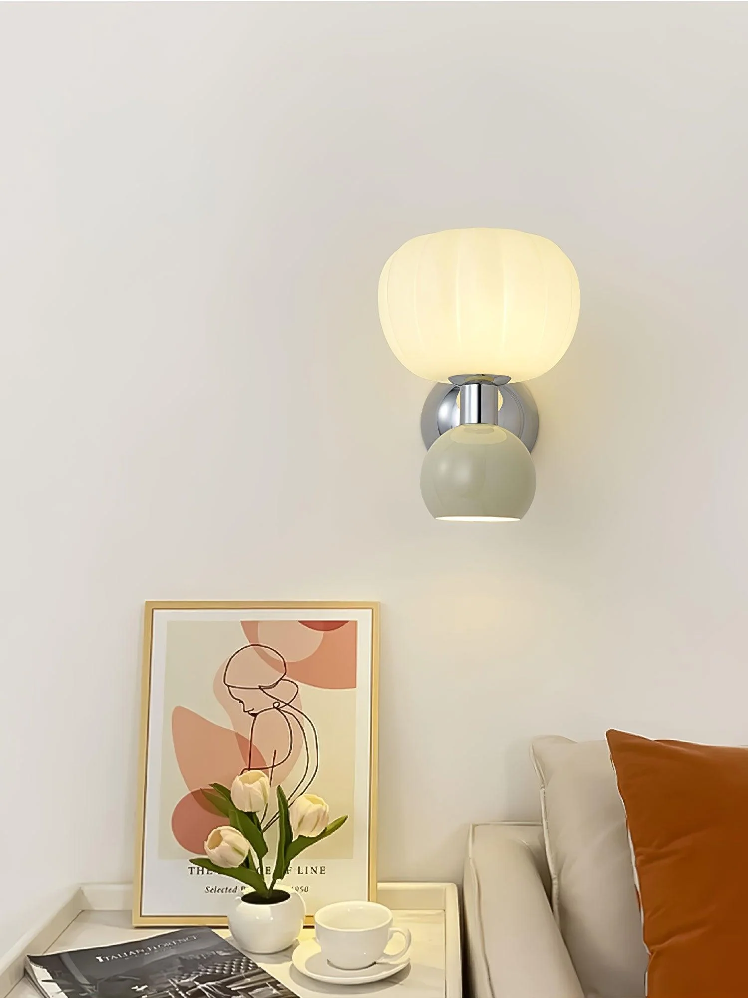 Erraeiel Nordic Art Cream Plastic Sconce Wall lamp - Image 2