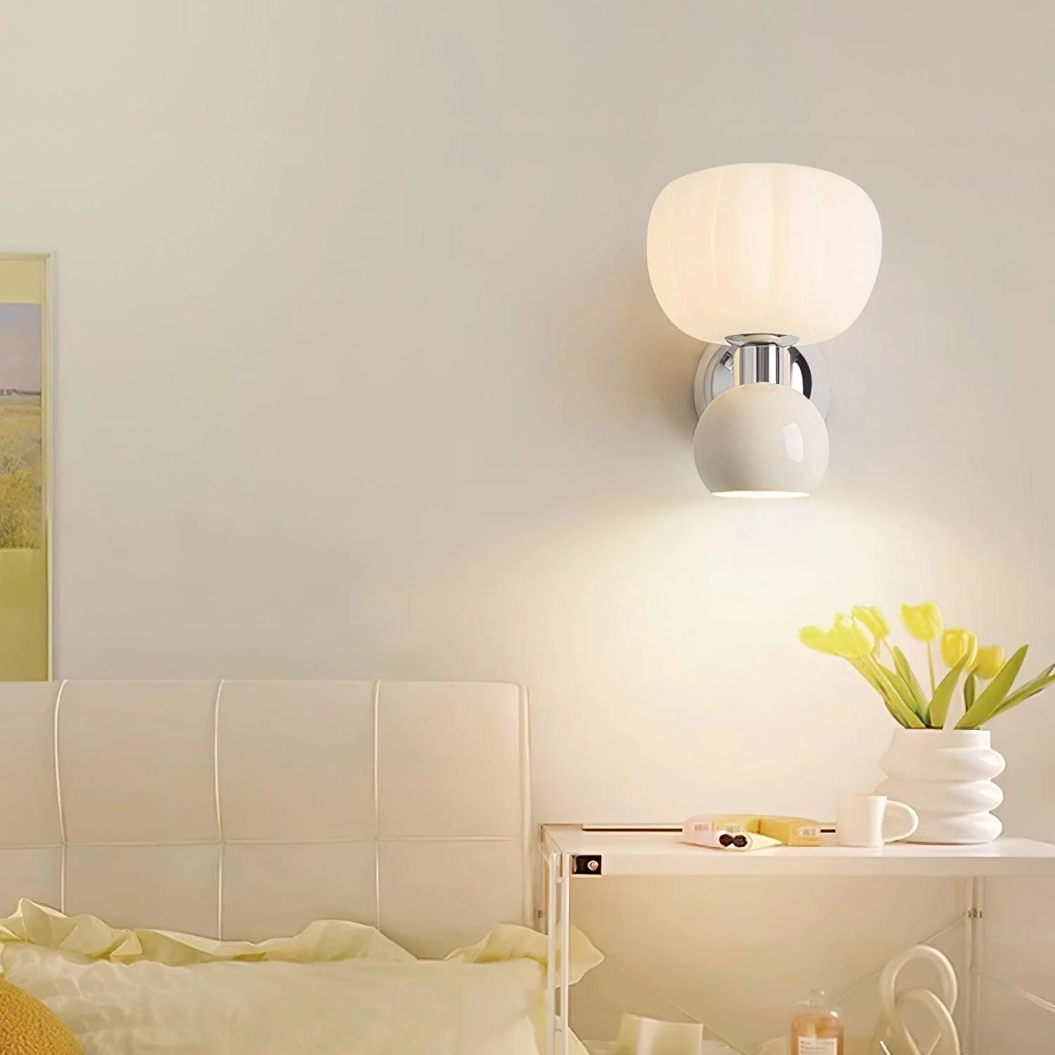 Erraeiel Nordic Art Cream Plastic Sconce Wall lamp - Image 31