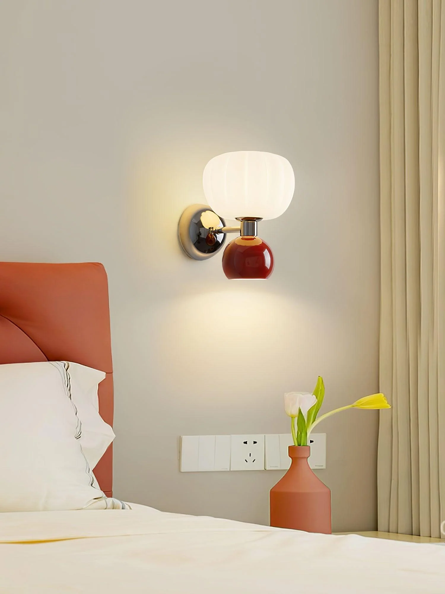 Erraeiel Nordic Art Cream Plastic Sconce Wall lamp - Image 37