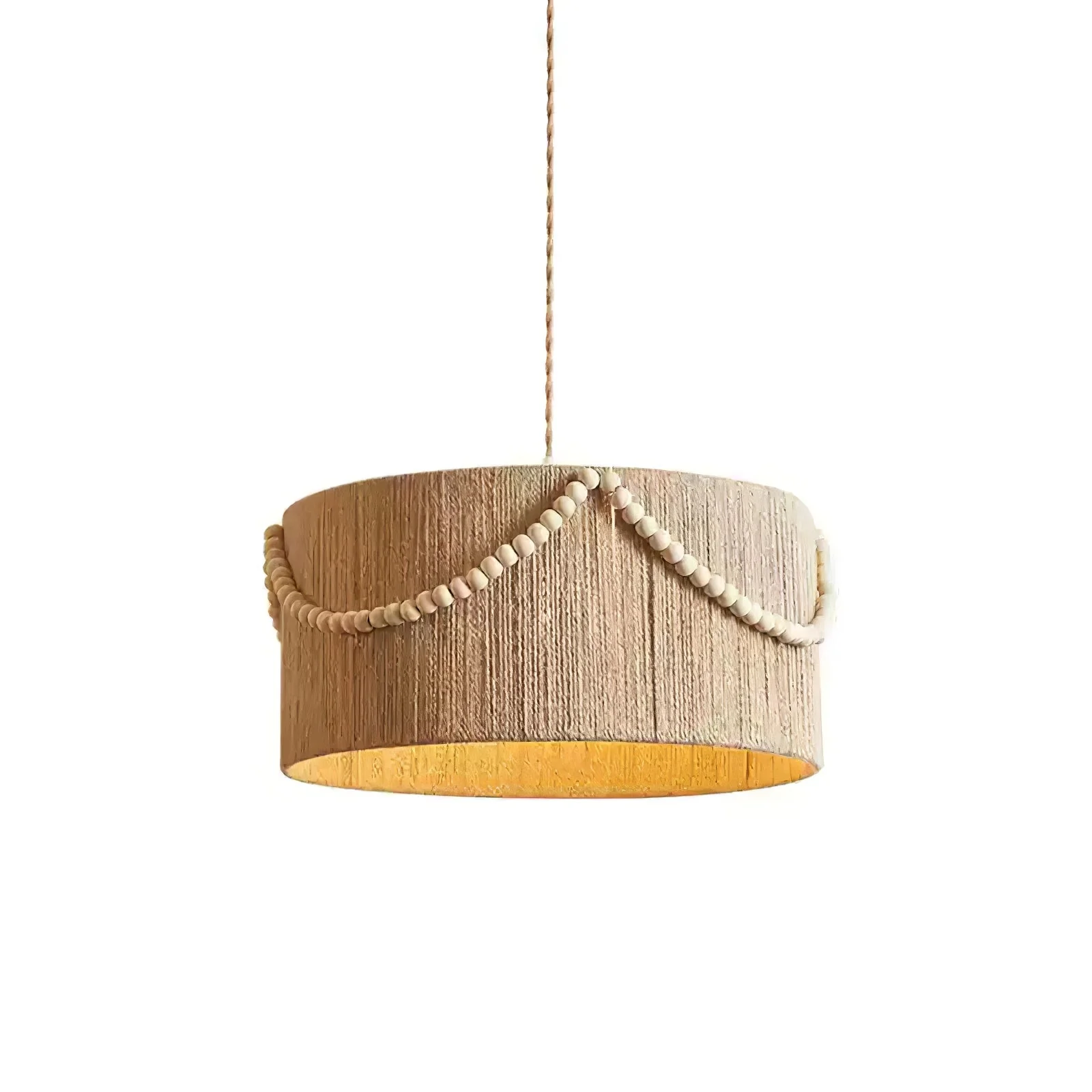 Ershaa Elegance Natural Beaded Boho Pendant Lamp - Image 4