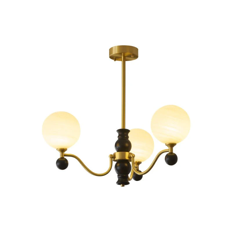 Ershaan Sphere Elegance Vintage Brass Wood Chandelier - Image 18