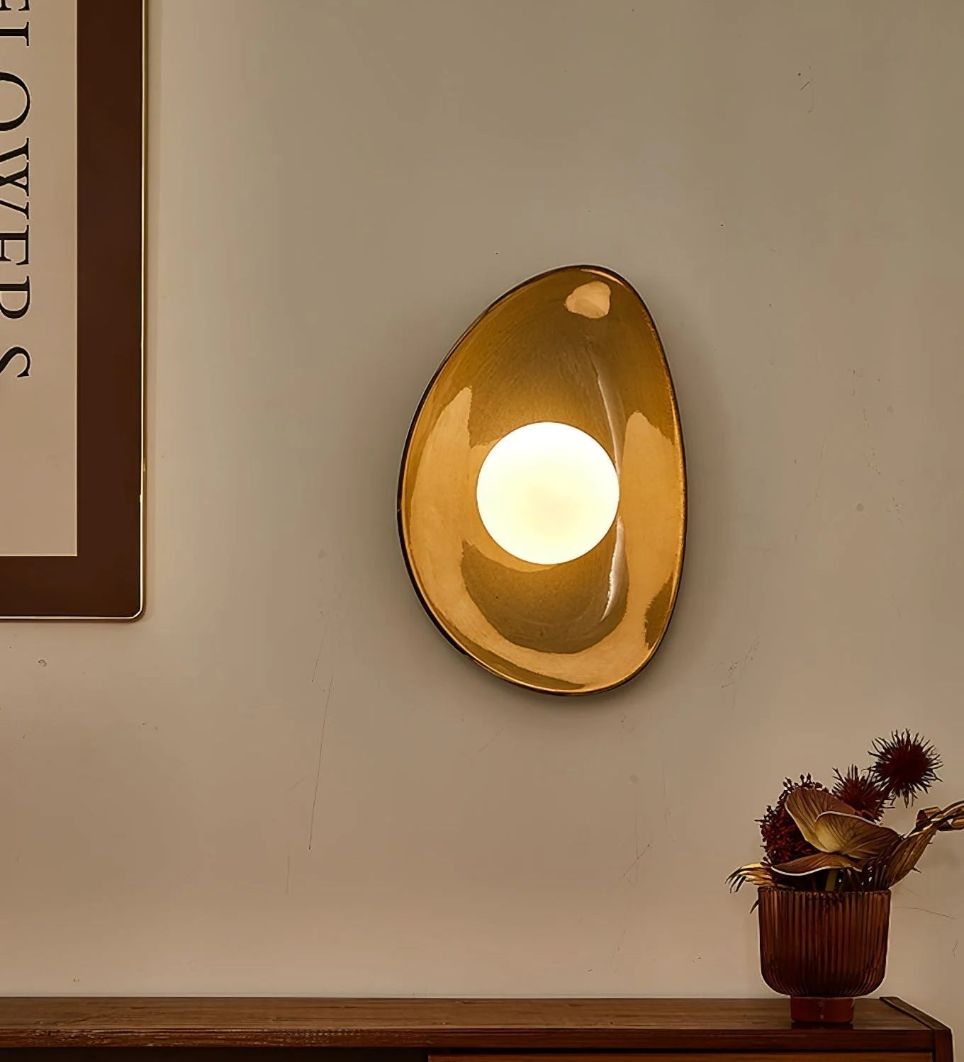 Ertalila Elegance Pebble Disc Ceramics Wall Light - Image 5