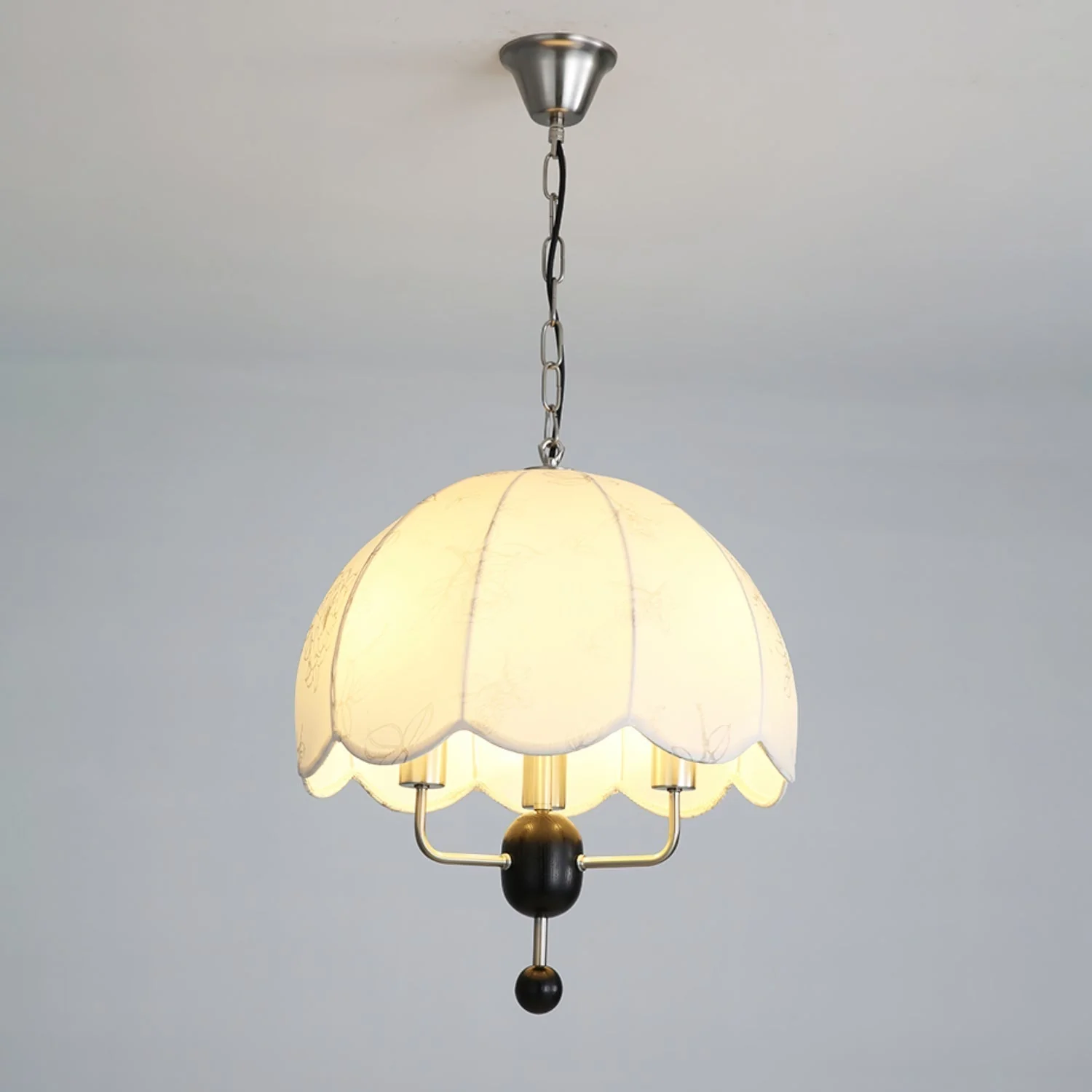 Ervaren Vintage Bloom Fabric Wood Pendant Lamp - Image 11