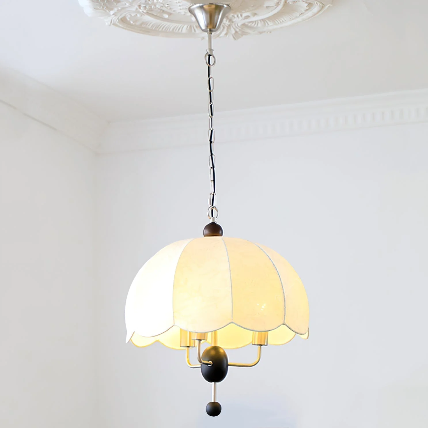 Ervaren Vintage Bloom Fabric Wood Pendant Lamp - Image 15