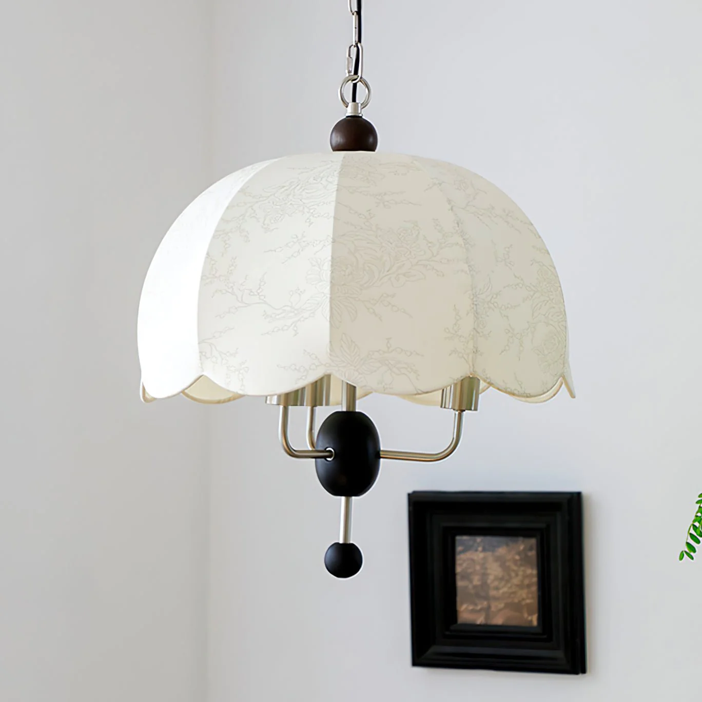 Ervaren Vintage Bloom Fabric Wood Pendant Lamp - Image 6