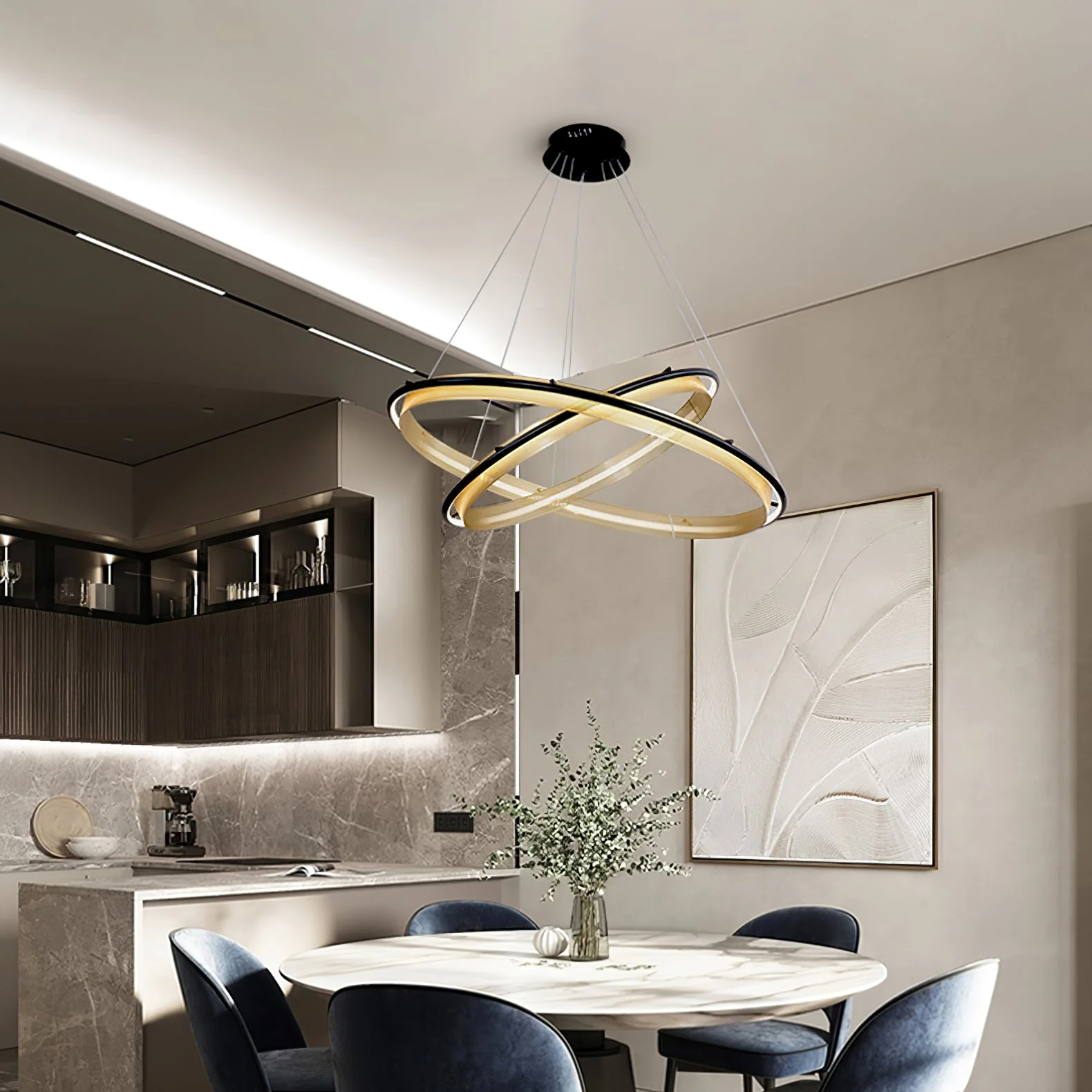 Erveliel Modern Minimalist LED Round Chandelier - Image 64