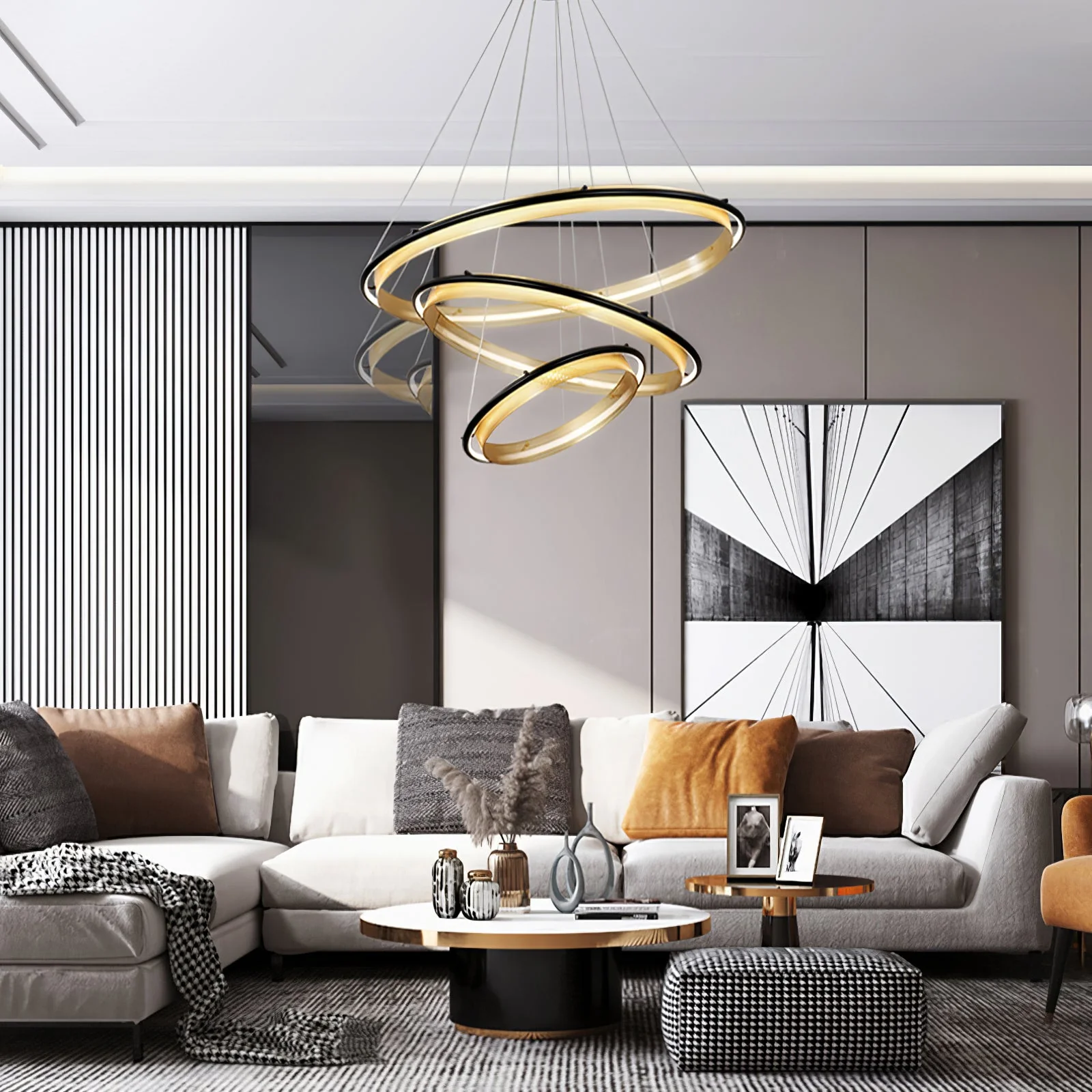 Erveliel Modern Minimalist LED Round Chandelier - Image 67