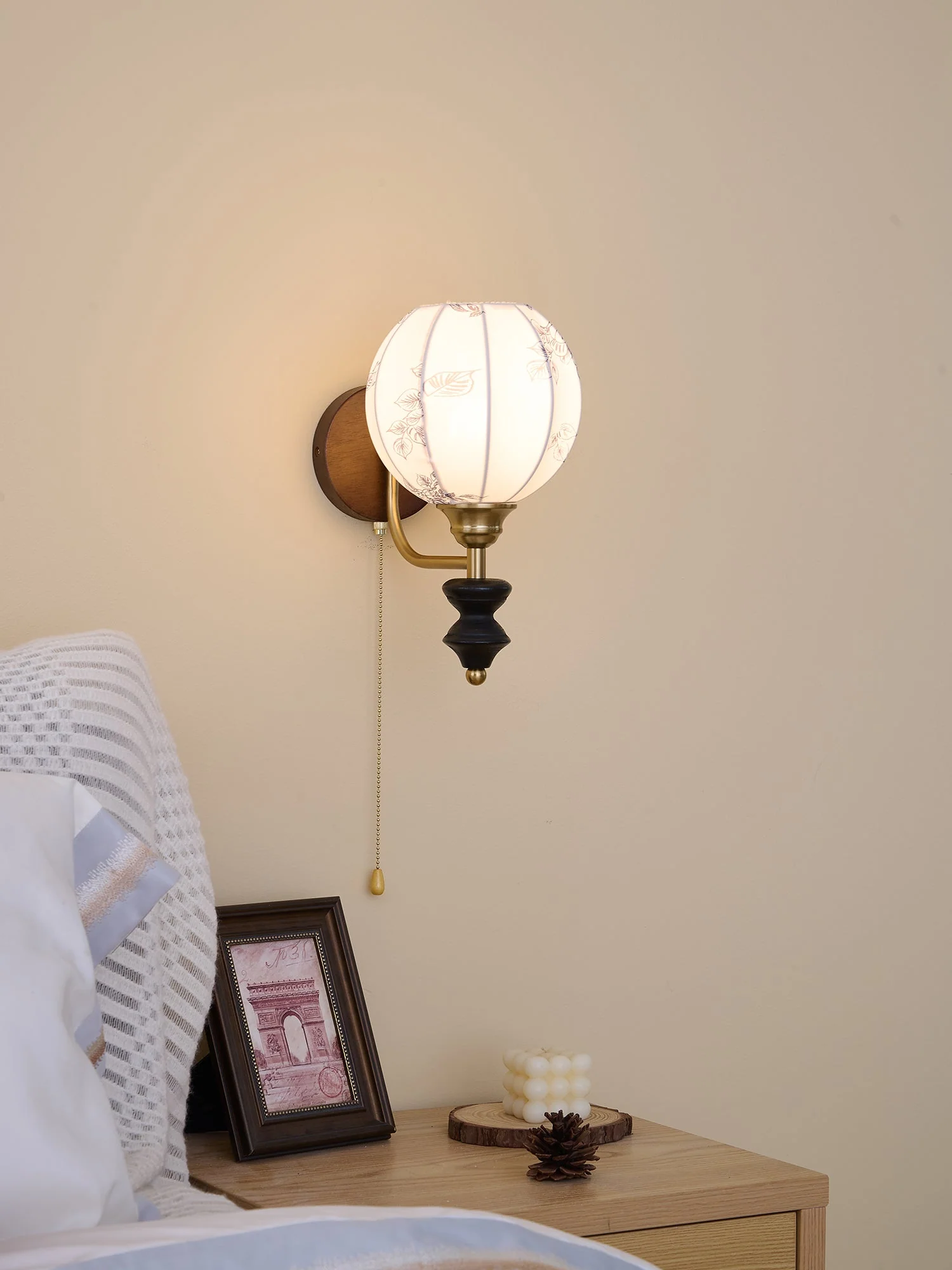Eshae Premium Nordic Art Fabric Wood Wall Lamp - Image 22