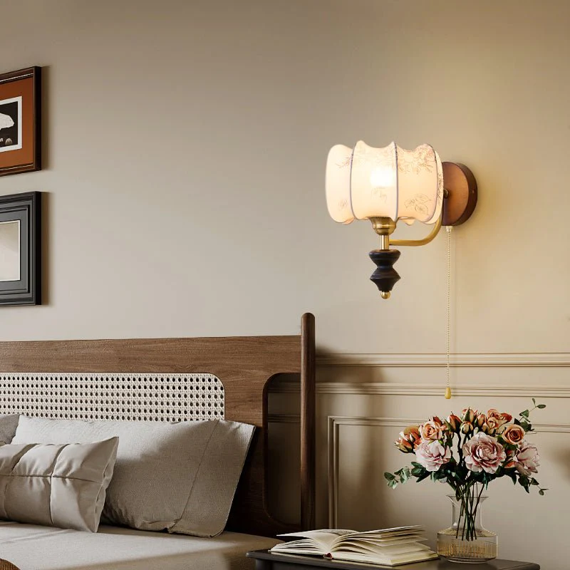 Eshae Premium Nordic Art Fabric Wood Wall Lamp - Image 28