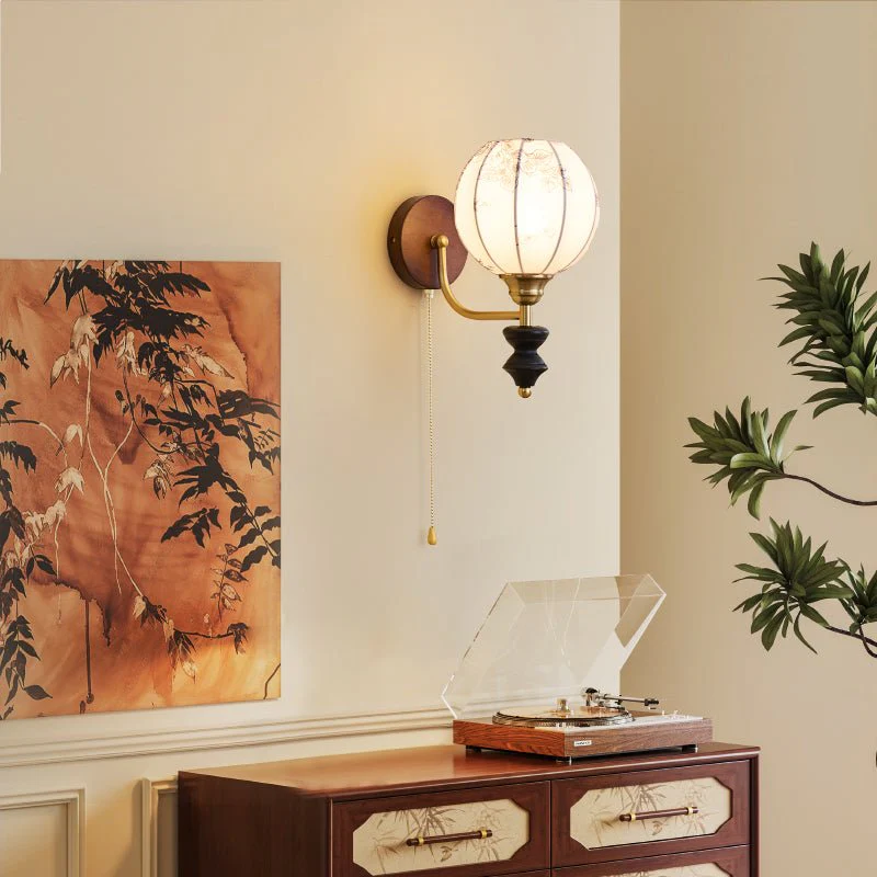 Eshae Premium Nordic Art Fabric Wood Wall Lamp - Image 40