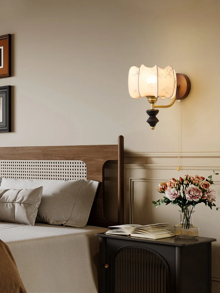 Eshae Premium Nordic Art Fabric Wood Wall Lamp - Image 51