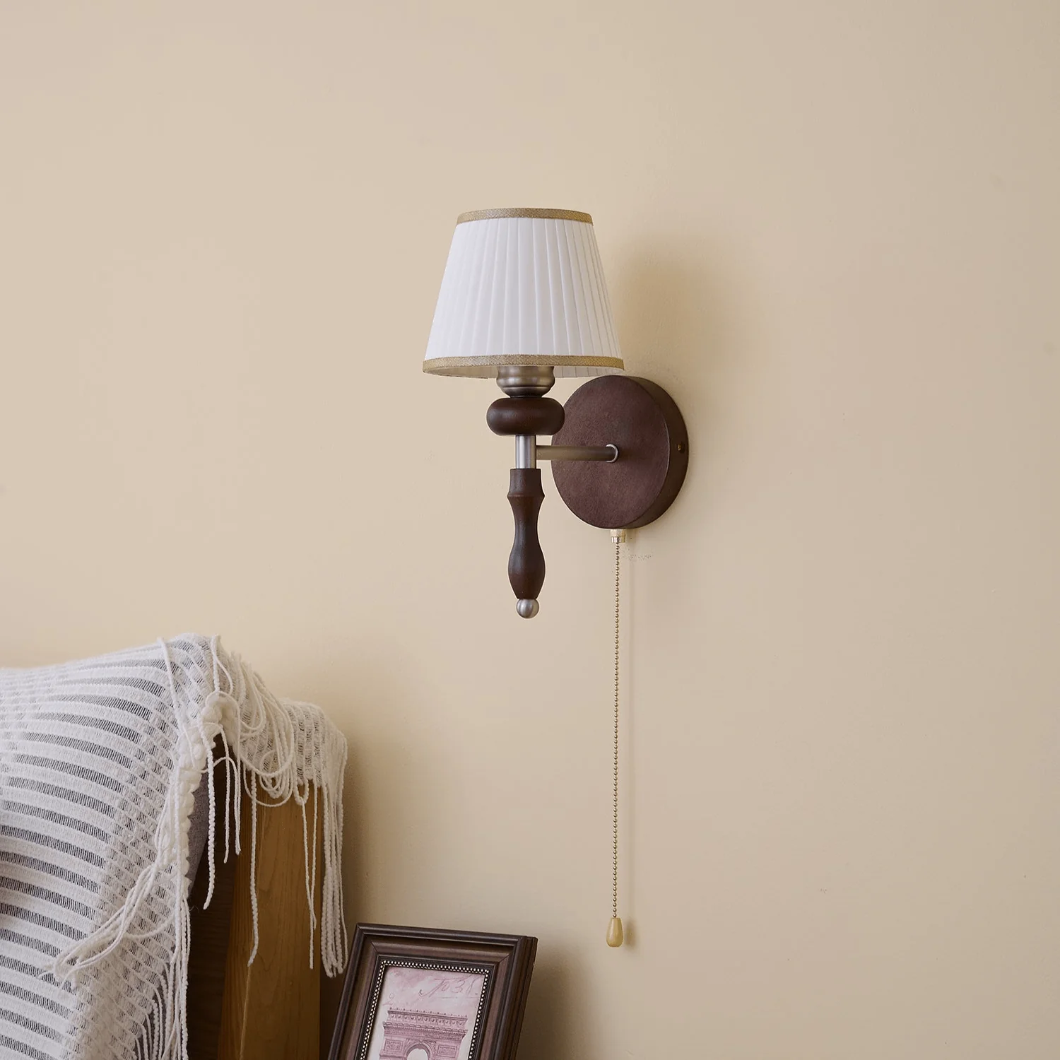 Eshae Premium Nordic Art Fabric Wood Wall Lamp - Image 55