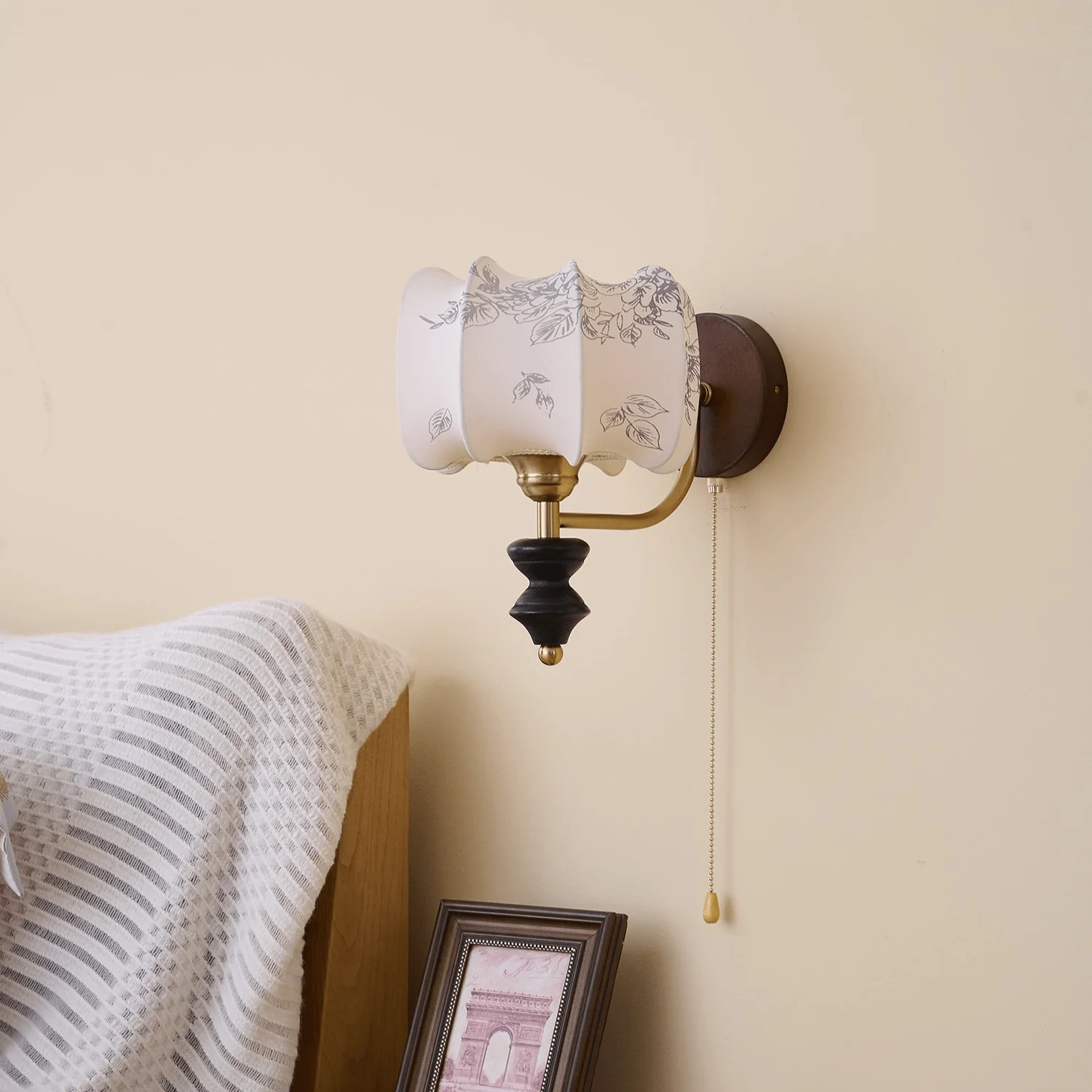 Eshae Premium Nordic Art Fabric Wood Wall Lamp - Image 62