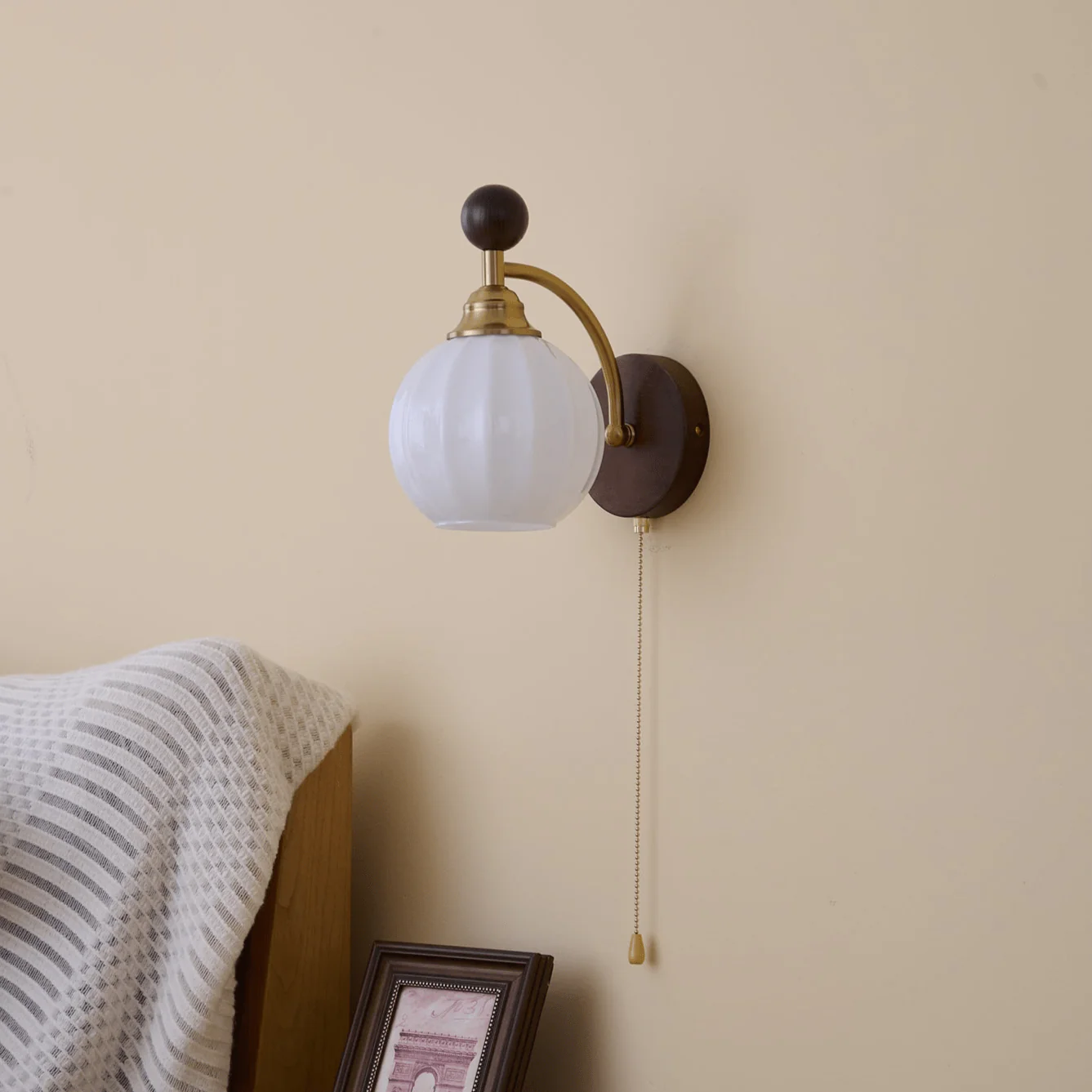 Eshae Premium Nordic Art Fabric Wood Wall Lamp - Image 65