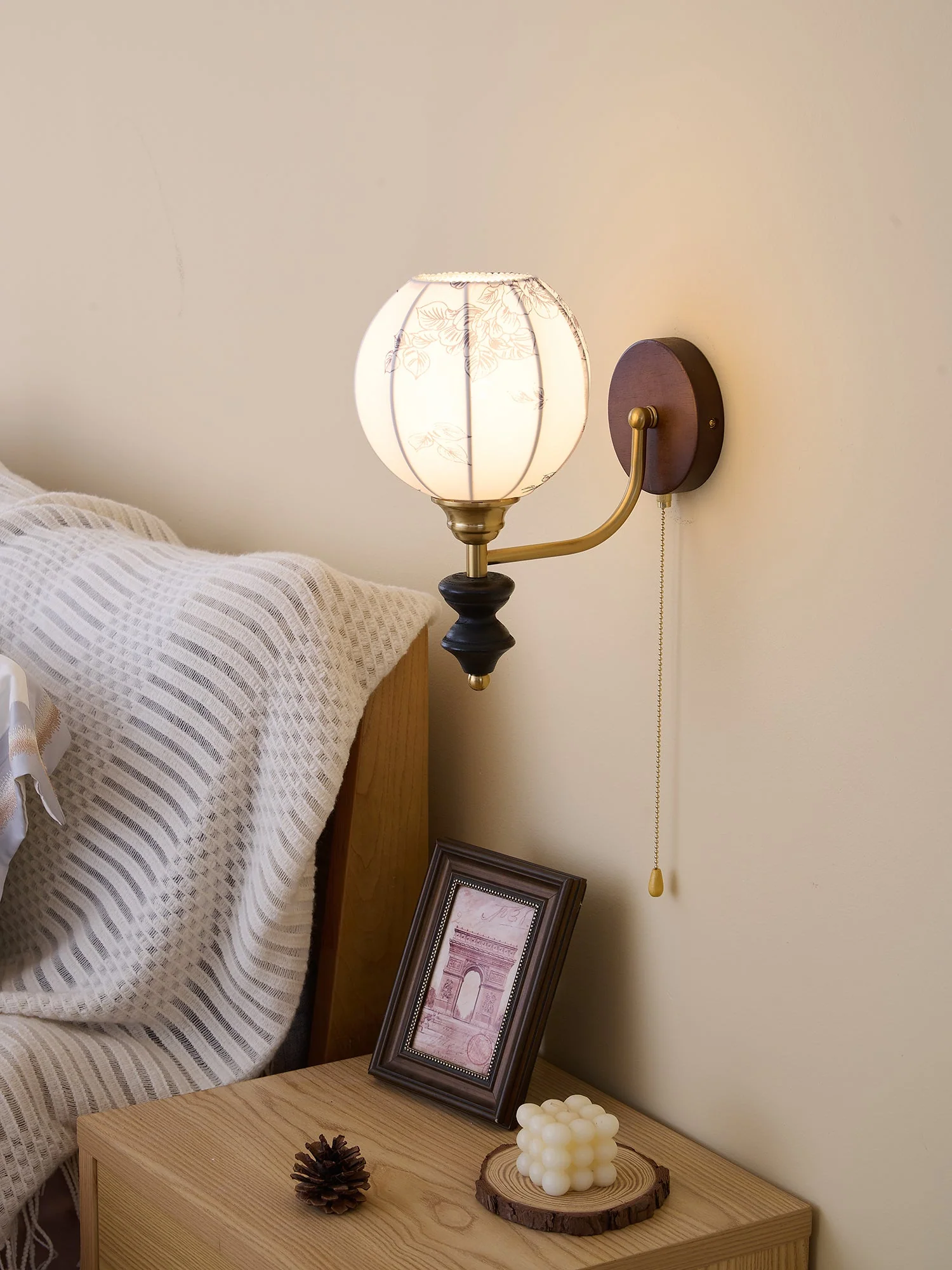 Eshae Premium Nordic Art Fabric Wood Wall Lamp - Image 68
