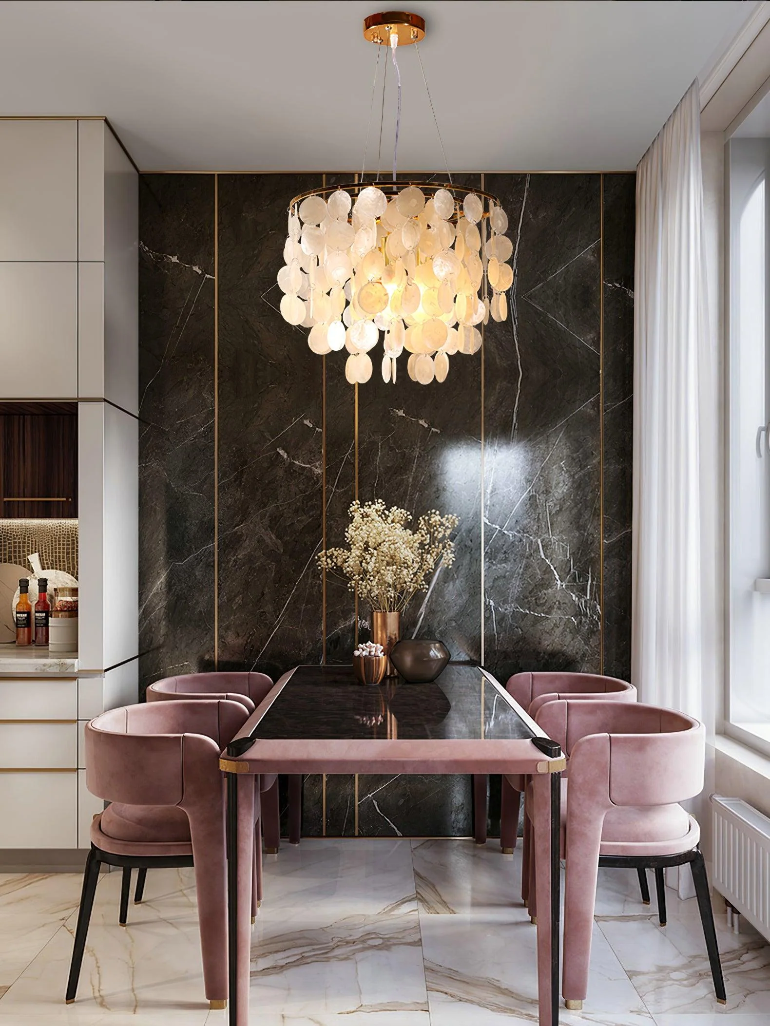 Esileth Postmodern Luxury Shell Wind Chime Chandelier - Image 3
