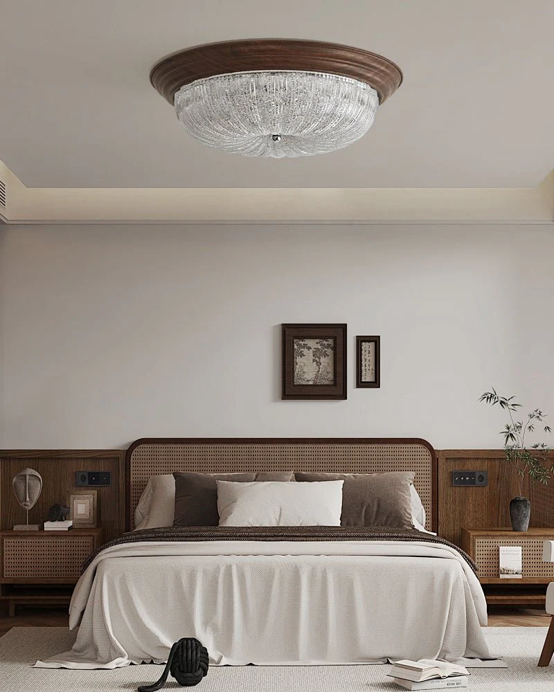 Esorila Premium Elegance Walnut Glass Ceiling Light - Image 11