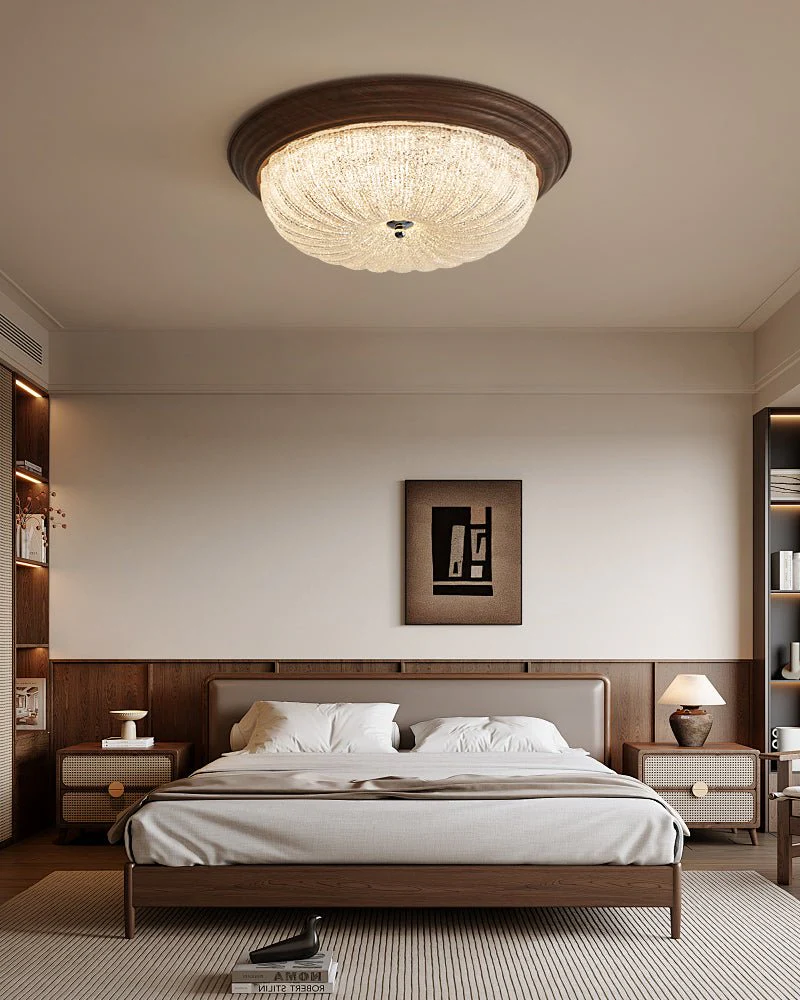 Esorila Premium Elegance Walnut Glass Ceiling Light - Image 14