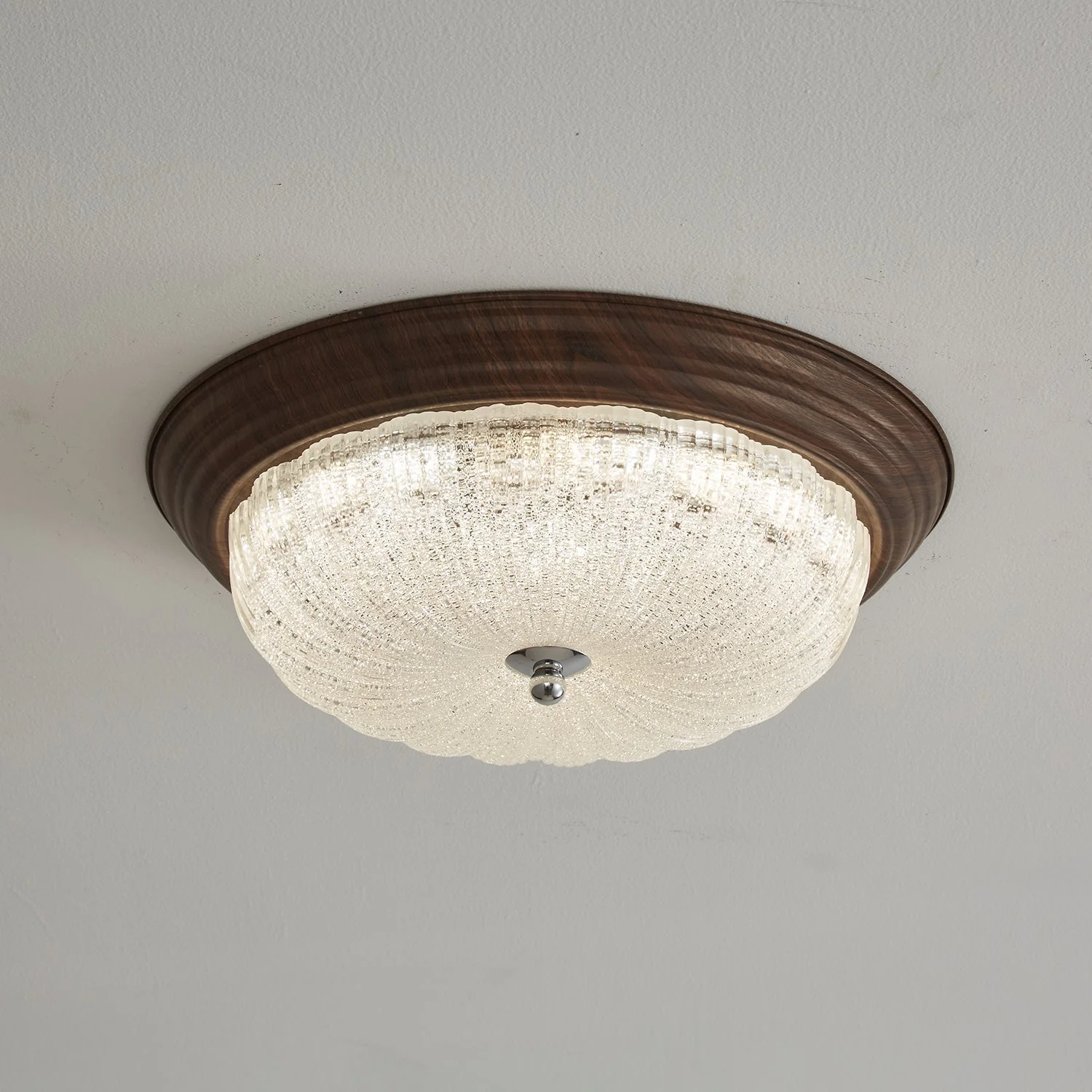Esorila Premium Elegance Walnut Glass Ceiling Light - Image 2