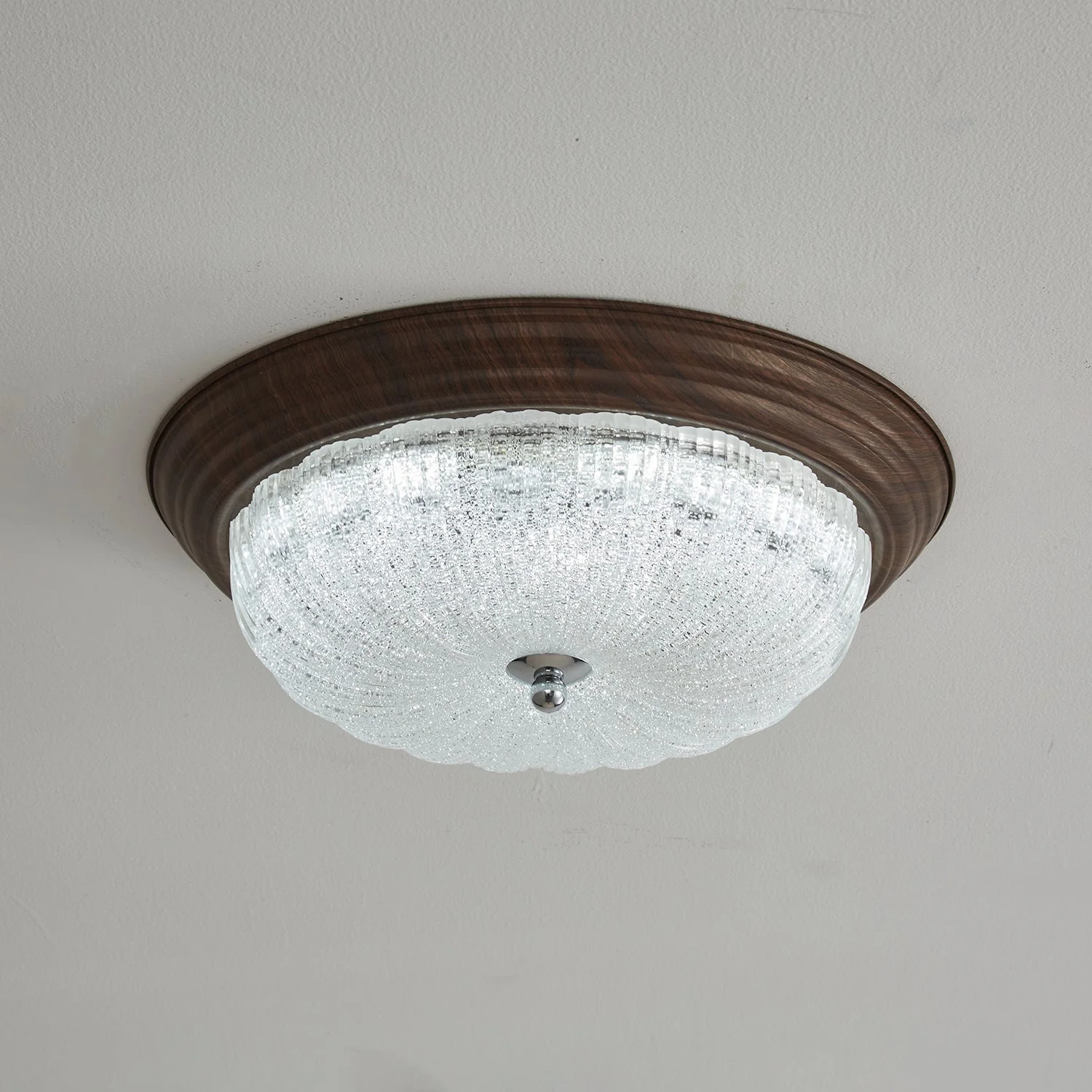 Esorila Premium Elegance Walnut Glass Ceiling Light - Image 3
