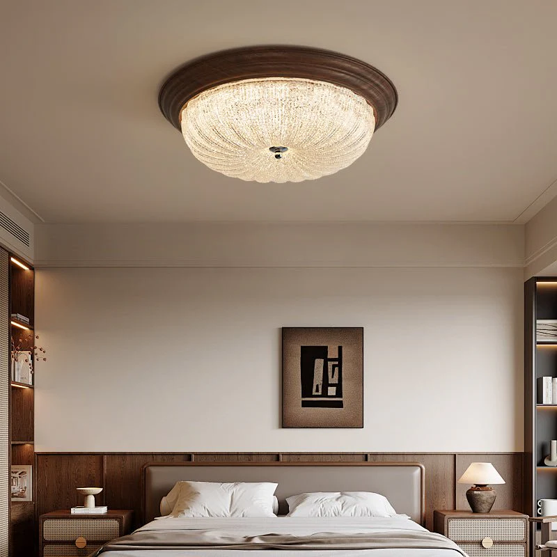 Esorila Premium Elegance Walnut Glass Ceiling Light - Image 4