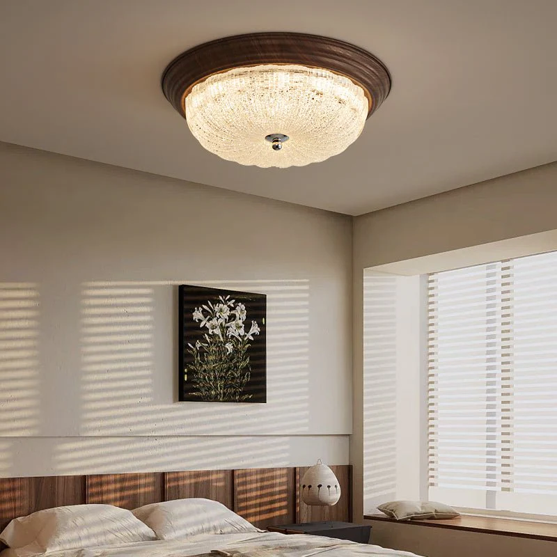 Esorila Premium Elegance Walnut Glass Ceiling Light - Image 9